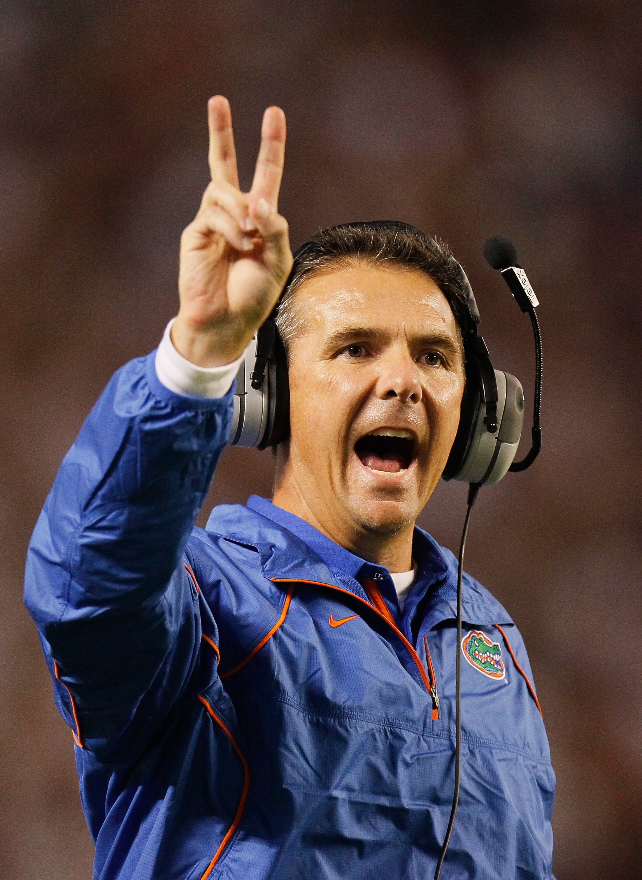 TUSCALOOSA, AL - OCTOBER 02:  Head coach Urban Meyer of the Florida Gators against the Alabama Crimson Tide at Bryant-Denny Stadium on October 2, 2010 in Tuscaloosa, Alabama.  (Photo by Kevin C. Cox/Getty Images)