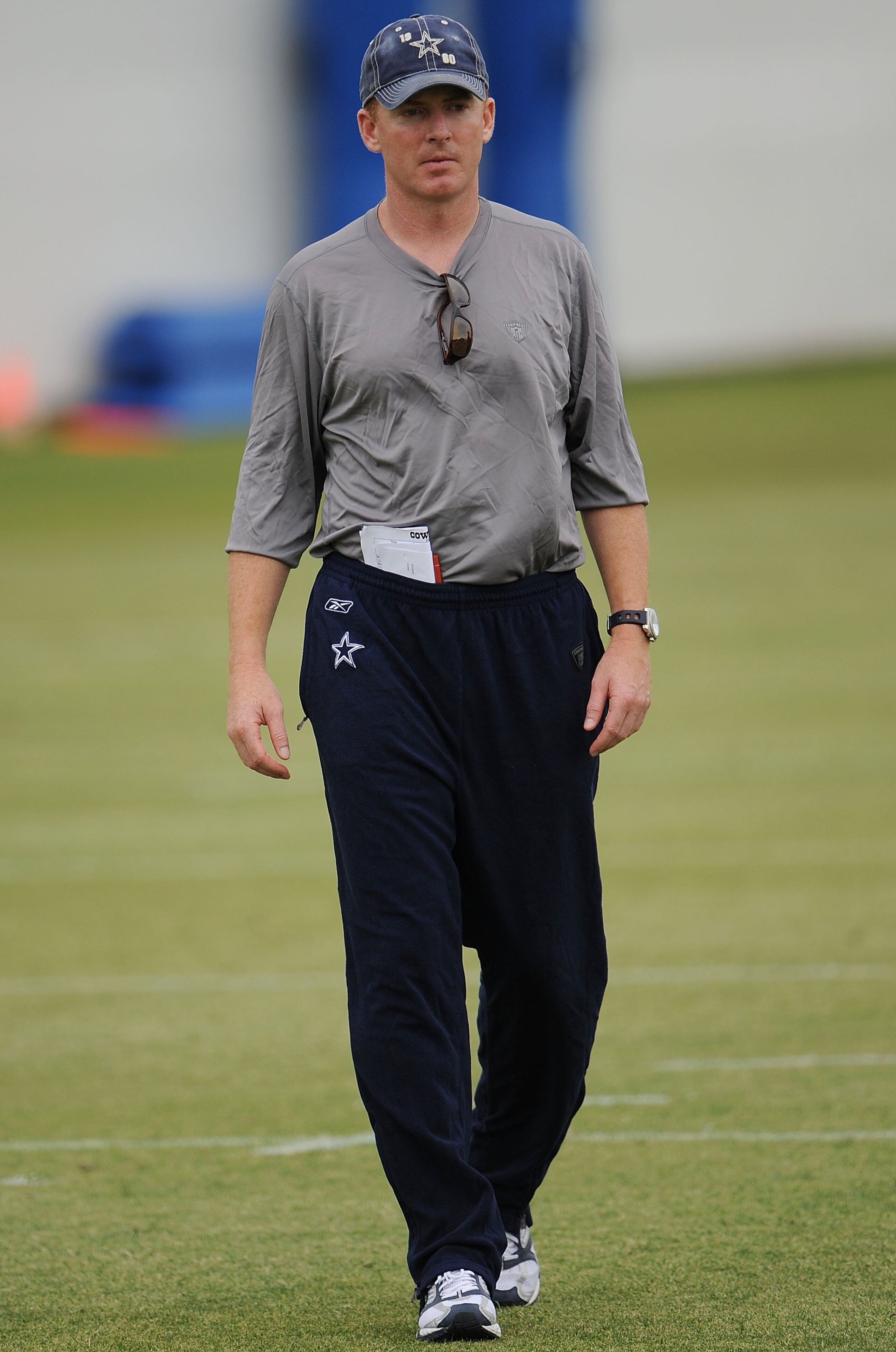 IRVING, TX - MAY 01:  Offensive coordinator Jason Garrett of the Dallas Cowboys during rookie mini camp on May 1, 2009 in Irving, Texas.  (Photo by Ronald Martinez/Getty Images)