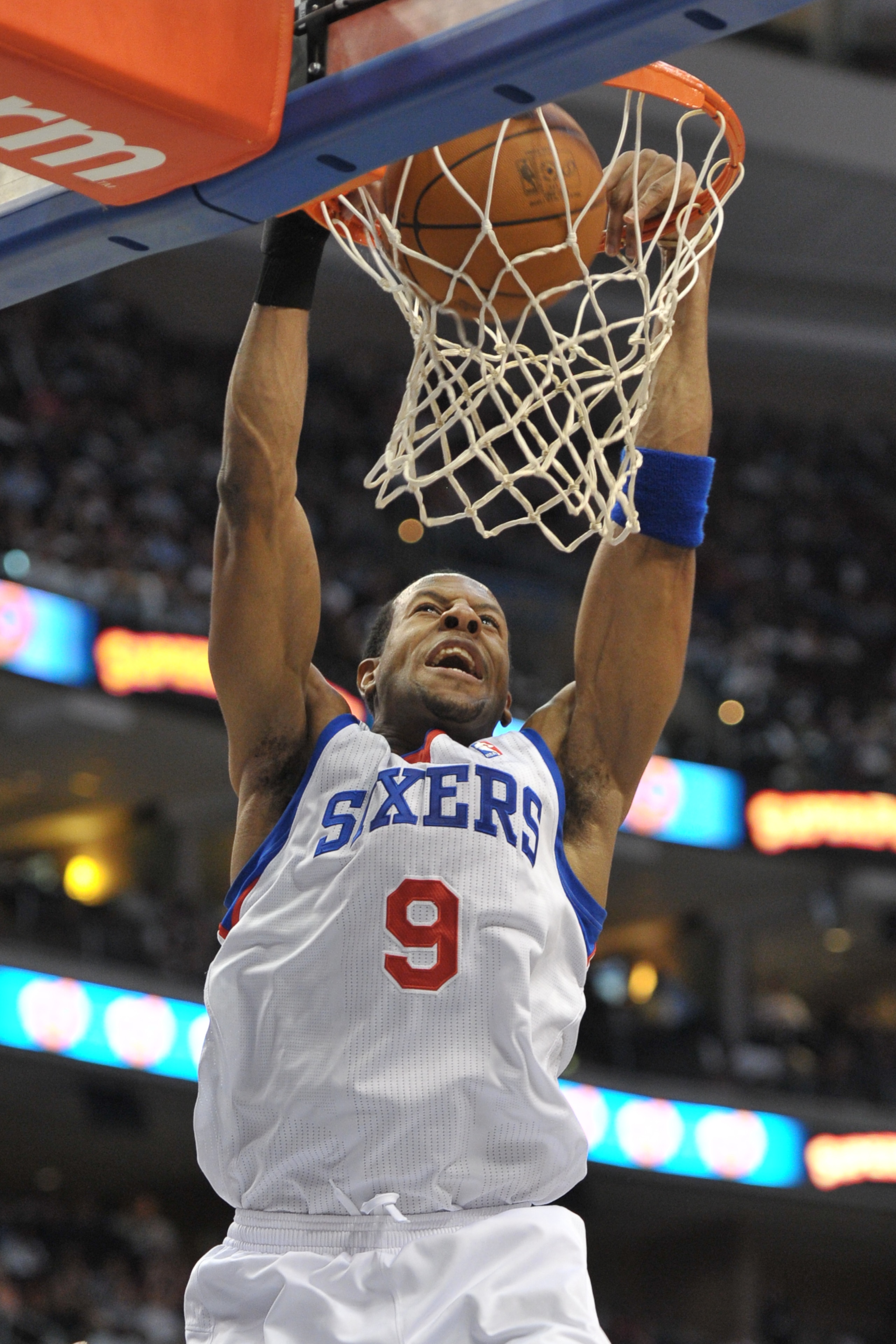PHILADELPHIA - OCTOBER 27: Andre Iguodala #9 of the Philadelphia 76ers in action during the game against the Miami Heat at the Wells Fargo Center on October 27, 2010 in Philadelphia, Pennsylvania. NOTE TO USER: User expressly acknowledges and agrees that,