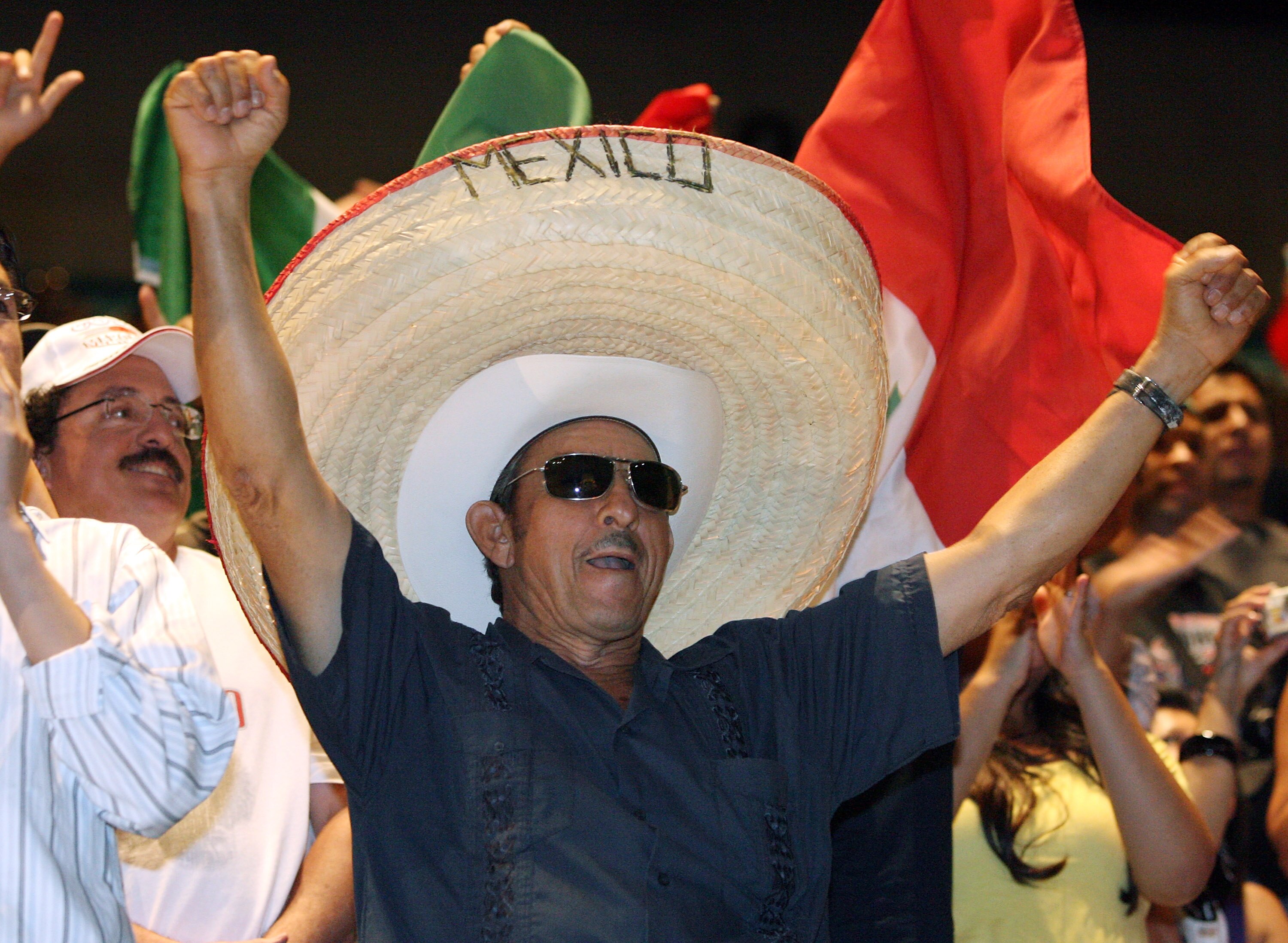 LAS VEGAS - JULY 25:  Fans cheer for boxer Antonio Margarito during the official weigh-in for his fight against Miguel Cotto at the MGM Grand Garden Arena July 25, 2008 in Las Vegas, Nevada. Cotto will defend his WBA welterweight title against Margarito o
