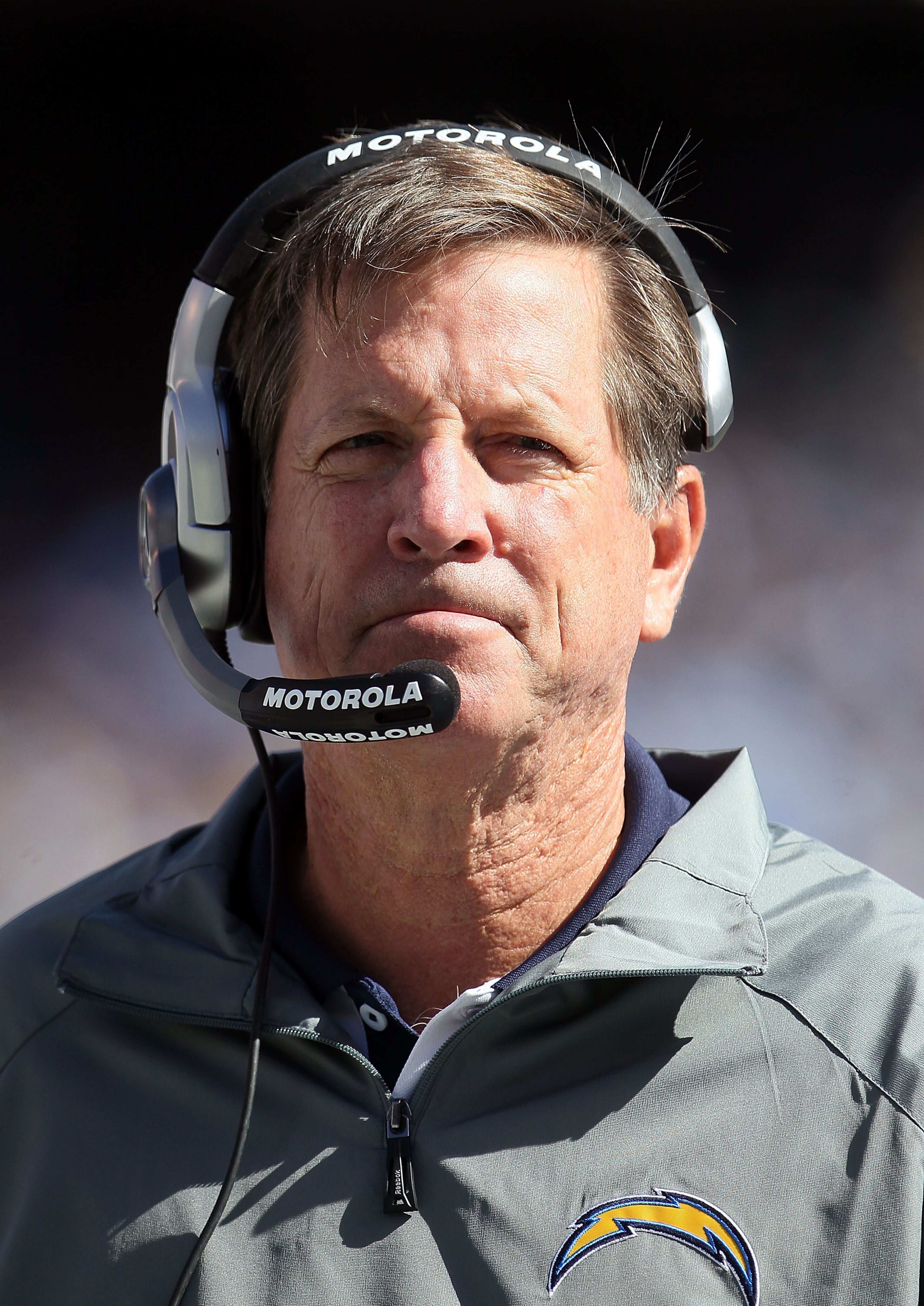 SAN DIEGO - OCTOBER 31:  San Diego Chargers head coach Norv Turner looks on from the sideline against the Tennessee Titans at Qualcomm Stadium on October 31, 2010 in San Diego, California. The Chargers defeated the Titans 33-25.  (Photo by Jeff Gross/Gett