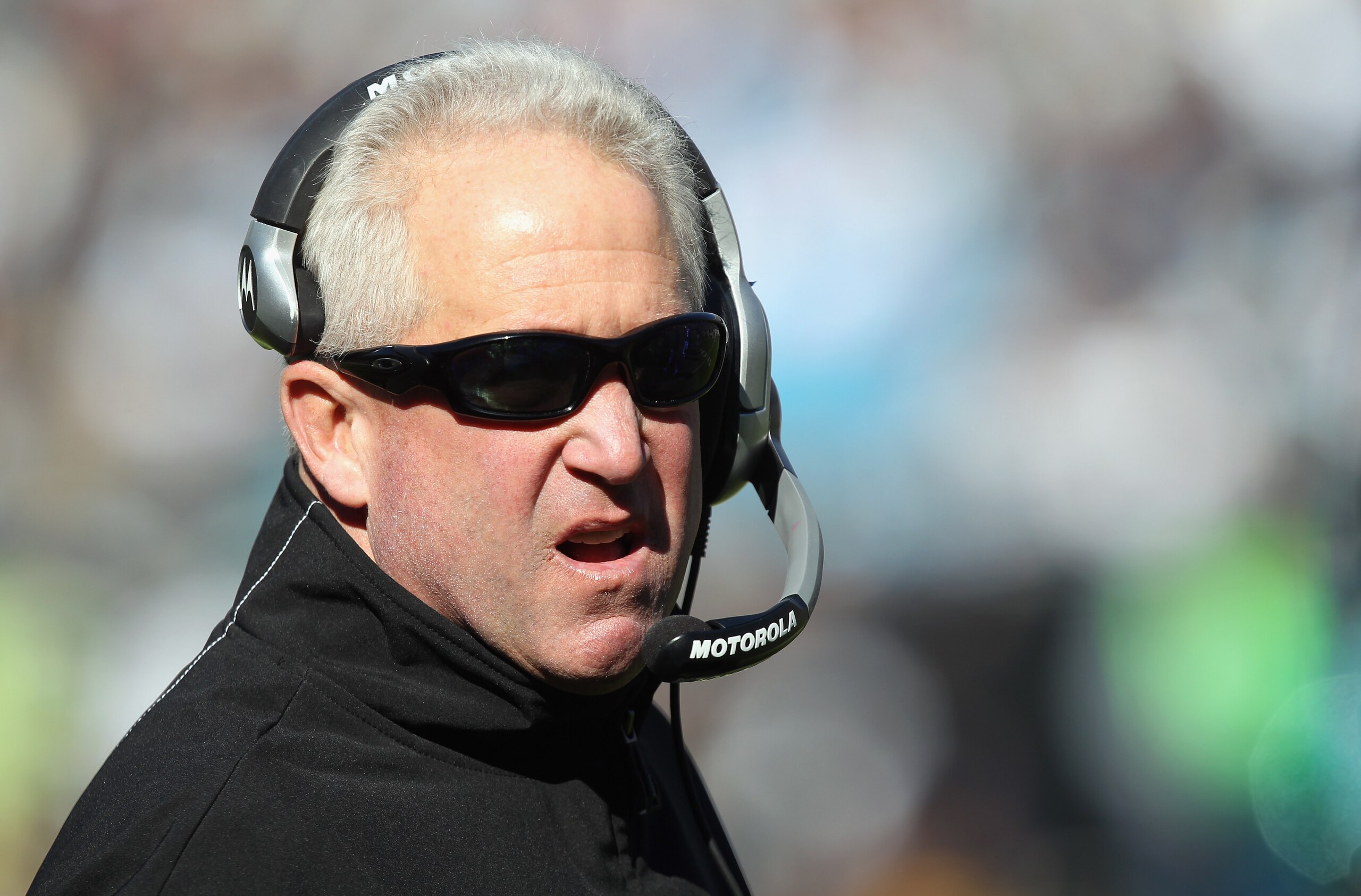 CHARLOTTE, NC - NOVEMBER 07: Head coach John Fox of the Carolina Panthers reacts to a call during their game against the New Orleans Saints at Bank of America Stadium on November 7, 2010 in Charlotte, North Carolina. (Photo by Streeter Lecka/Getty Image CHARLOTTE, NC - NOVEMBER 07: Head coach John Fox of the Carolina Panthers reacts to a call during their game against the New Orleans Saints at Bank of America Stadium on November 7, 2010 in Charlotte, North Carolina. (Photo by Streeter Lecka/Getty Image