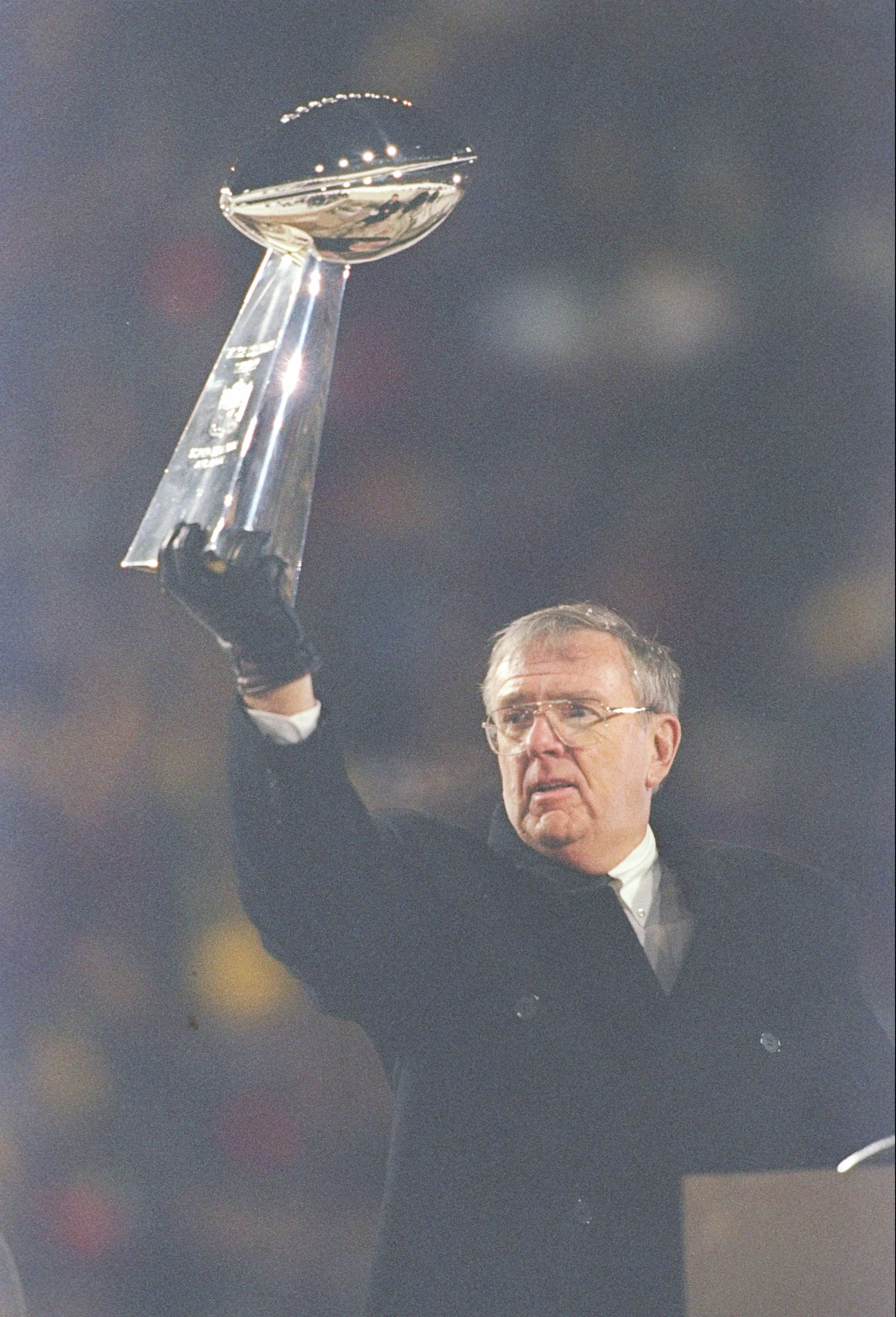 27 Jan 1997:  Green Bay Packers General Manager Ron Wolf holds the trophy at Lambeau Field in Green Bay, Wisconsin. Mandatory Credit: Jonathan Daniel  /Allsport