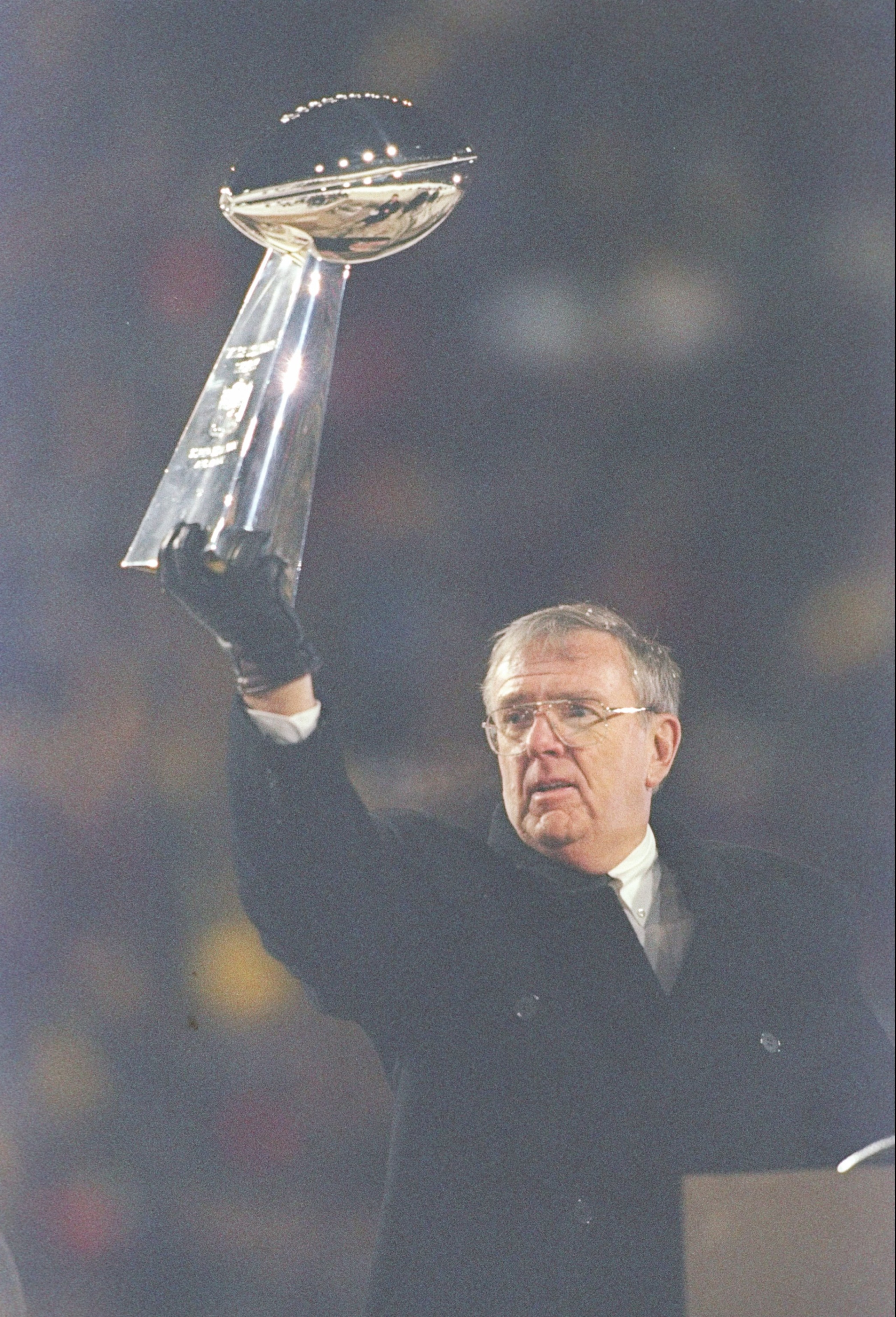 27 Jan 1997:  Green Bay Packers General Manager Ron Wolf holds the trophy at Lambeau Field in Green Bay, Wisconsin. Mandatory Credit: Jonathan Daniel  /Allsport