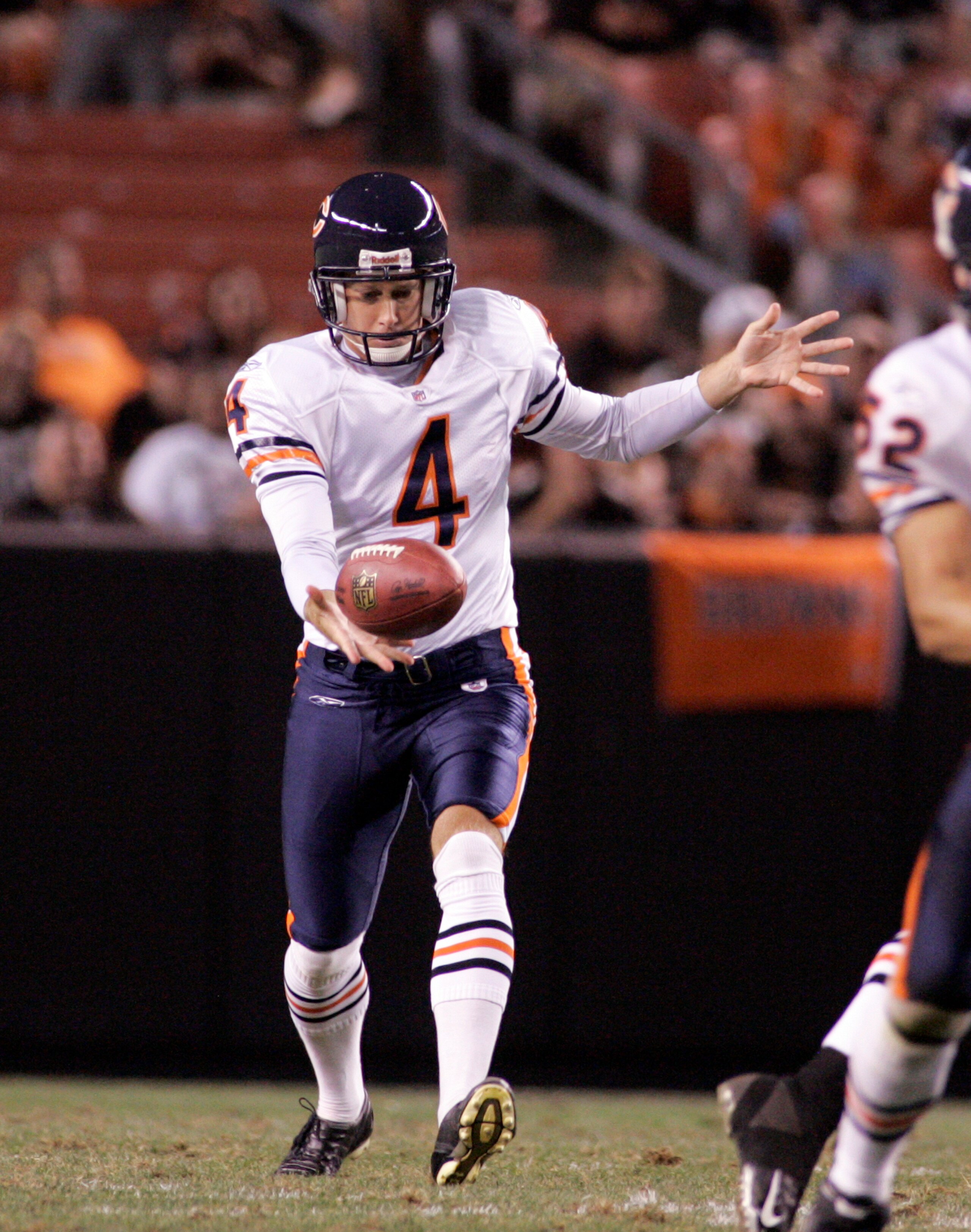 CLEVELAND - SEPTEMBER 2: Brad Maynard #4 of the Chicago Bears punts the ball against the Cleveland Browns during the preseason game on September 2, 2010 at Cleveland Browns Stadium in Cleveland, Ohio. The Browns defeated the Bears 13-10. (Photo by Justin 