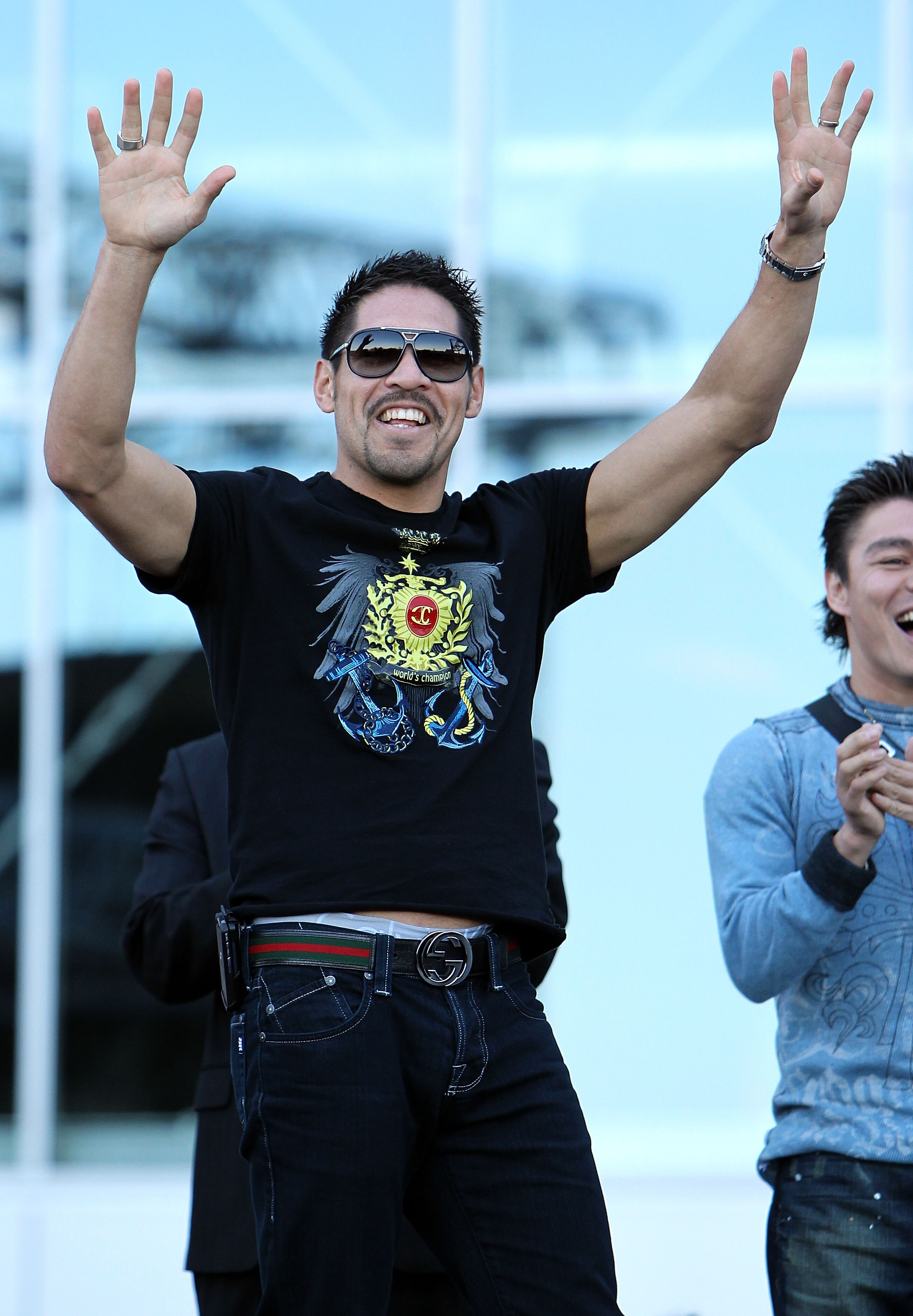 ARLINGTON, TX - MARCH 12:  Boxer Antonio Margarito of Mexico poses in front of Cowboys Stadium before the weigh-in for the WBO welterweight title fight between Manny Pacquiao of the Philippines and Joshua Clottey of Ghana on March 12, 2010 in Arlington, T