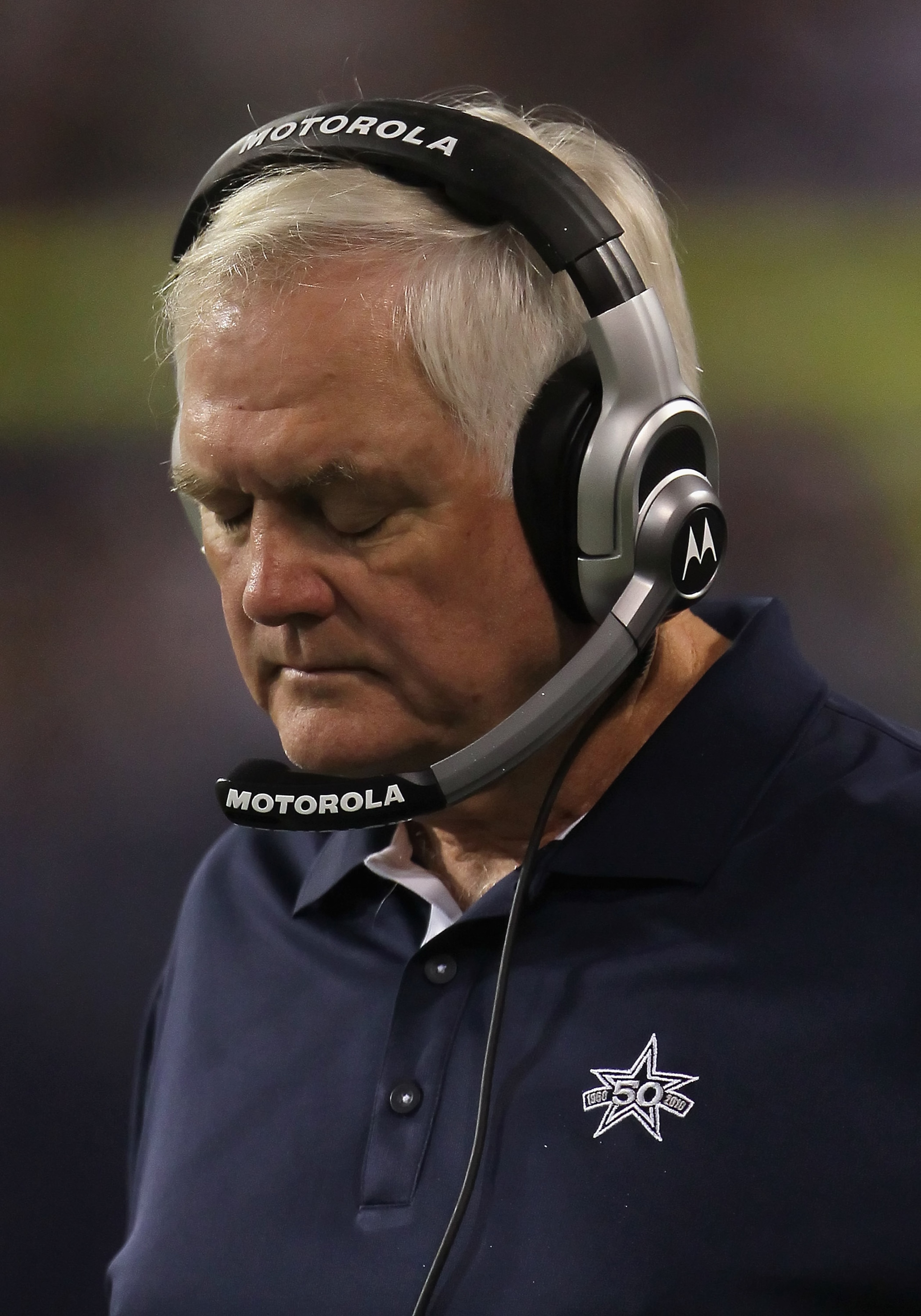 MINNEAPOLIS - OCTOBER 17:  Dallas Cowboys head coach Wade Phillips looks on during the game against the Minnesota Vikings at Mall of America Field on October 17, 2010 in Minneapolis, Minnesota. The Vikings defeated the Cowboys 24-21.  (Photo by Jeff Gross