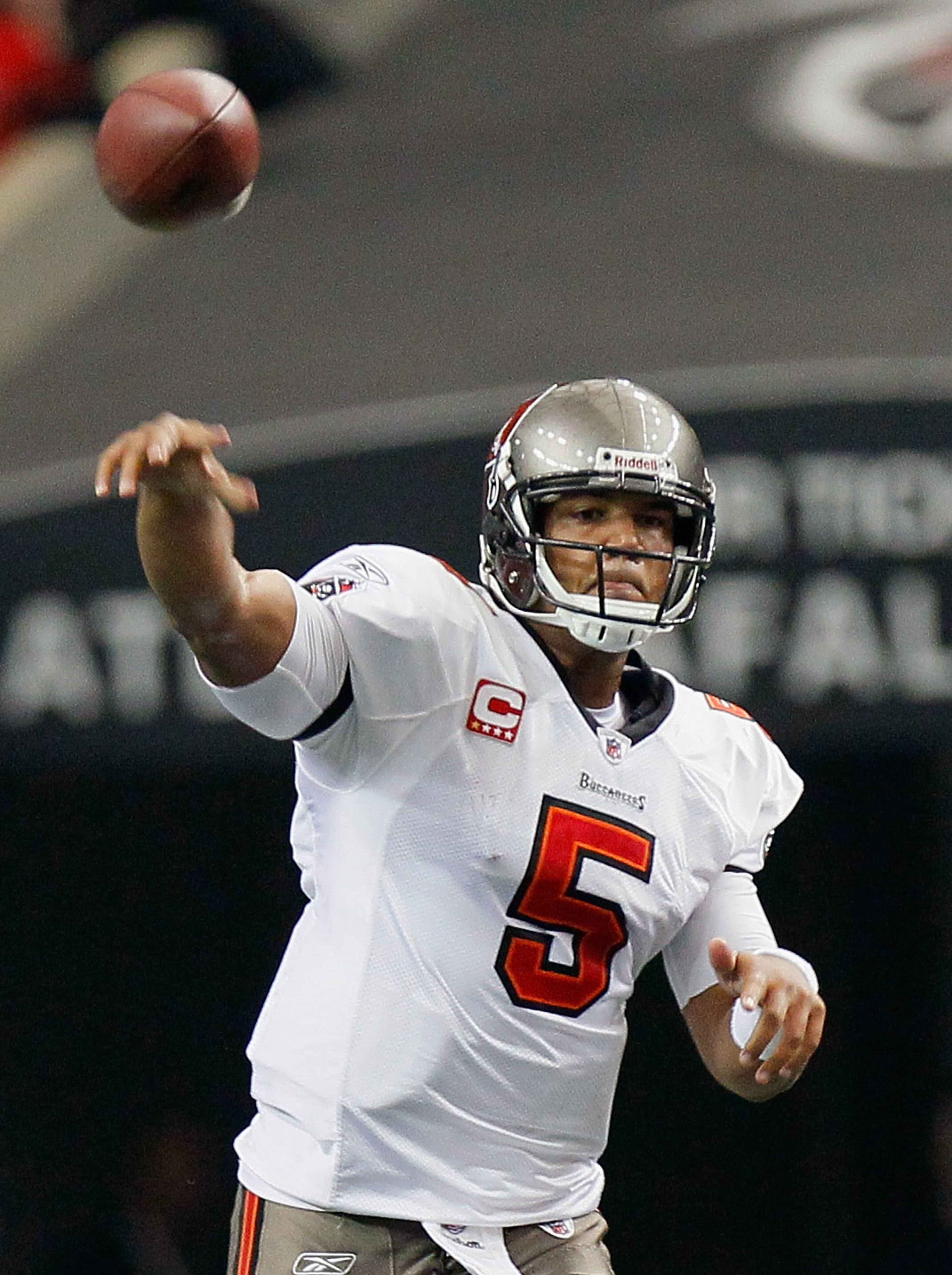 ATLANTA - NOVEMBER 07: Quarterback Josh Freeman #5 of the Tampa Bay Buccaneers passes against the Atlanta Falcons at Georgia Dome on November 7, 2010 in Atlanta, Georgia. (Photo by Kevin C. Cox/Getty Images) ATLANTA - NOVEMBER 07: Quarterback Josh Freeman #5 of the Tampa Bay Buccaneers passes against the Atlanta Falcons at Georgia Dome on November 7, 2010 in Atlanta, Georgia. (Photo by Kevin C. Cox/Getty Images)