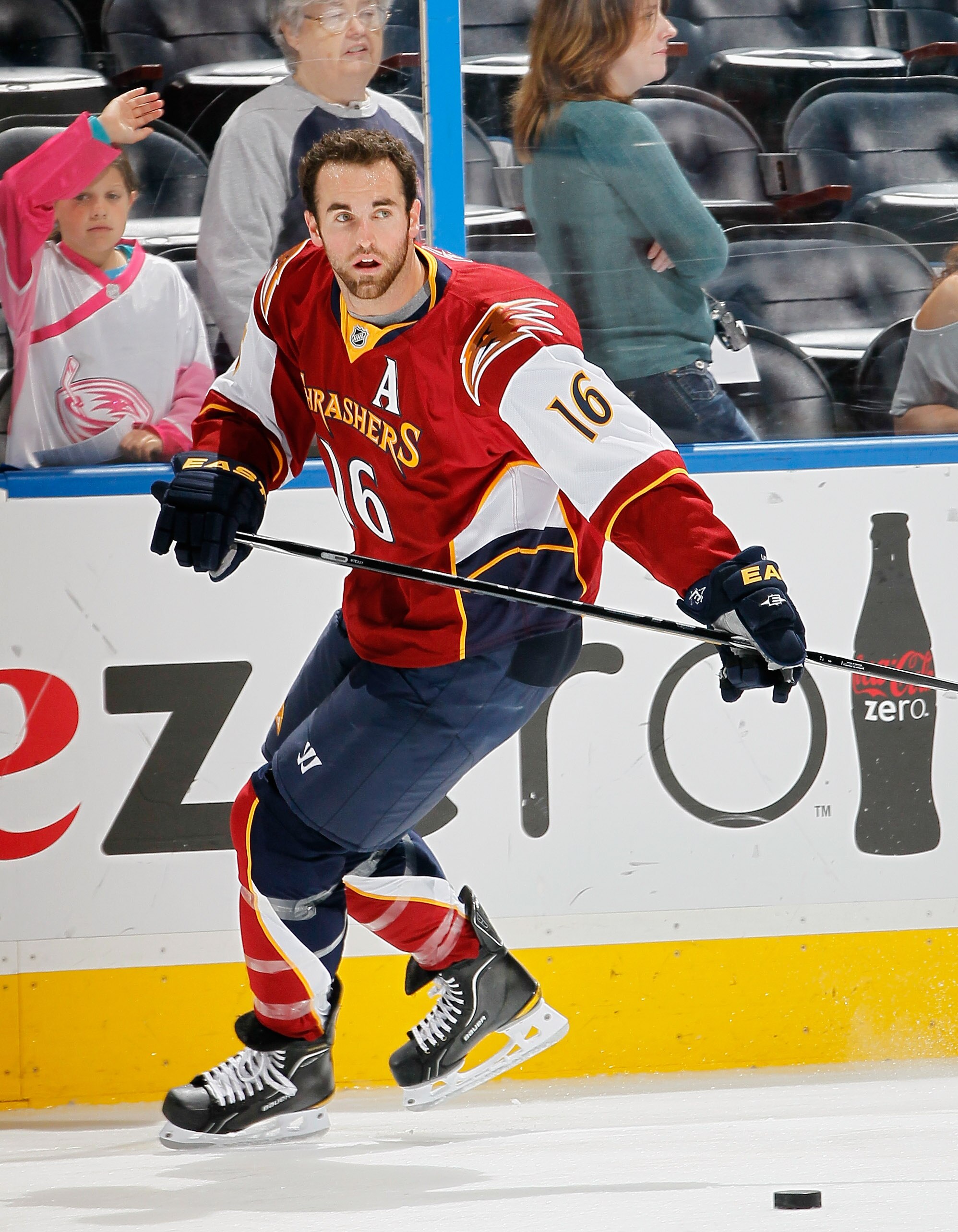 ATLANTA - OCTOBER 22:  Andrew Ladd #16 of the Atlanta Thrashers against the Tampa Bay Lightning at Philips Arena on October 22, 2010 in Atlanta, Georgia.  (Photo by Kevin C. Cox/Getty Images)