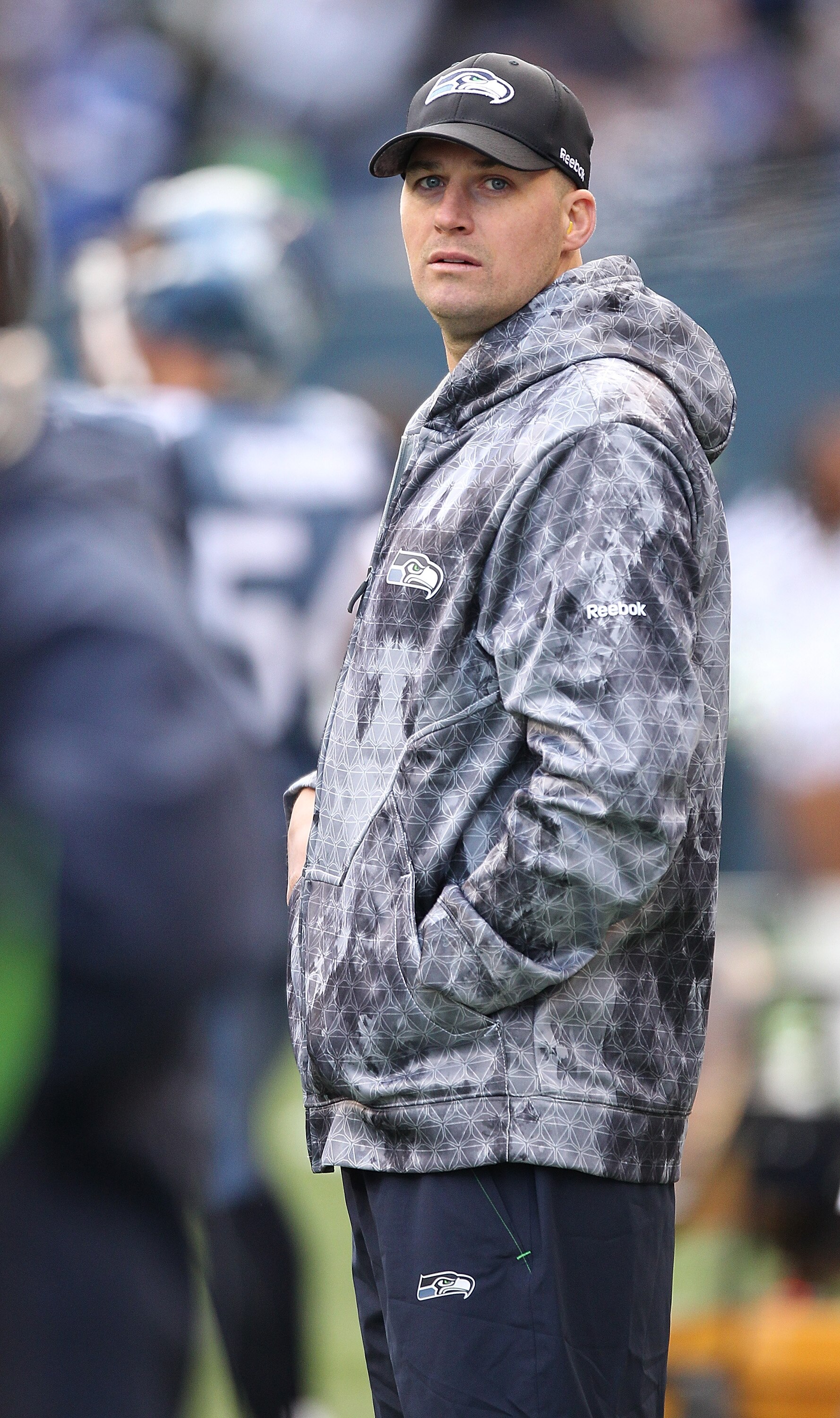 SEATTLE - NOVEMBER 07:  Quarterback Matt Hasselbeck of the Seattle Seahawks looks on from the sidelines during the game against the New York Giants at Qwest Field on November 7, 2010 in Seattle, Washington. Hasselbeck did not play due to injury, and the G