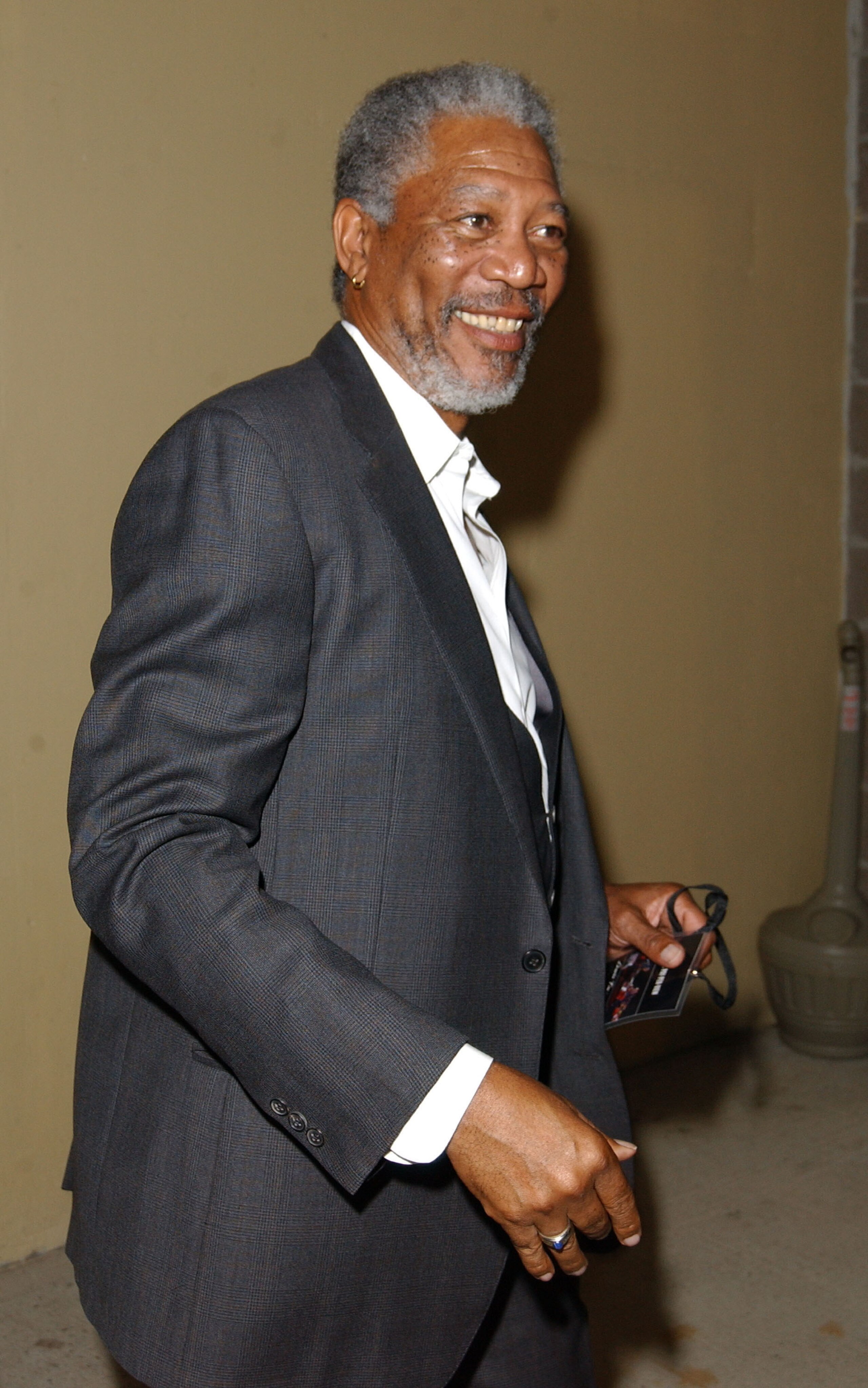 MEMPHIS, TN - JUNE 8:  Actor Morgan Freeman attends the WBC/IBF Heavyweight Championship bout between Lennox Lewis and Mike Tyson on June 8, 2002 at The Pyramid in Memphis, Tennessee. (Photo by Robert Mora/Getty Images)