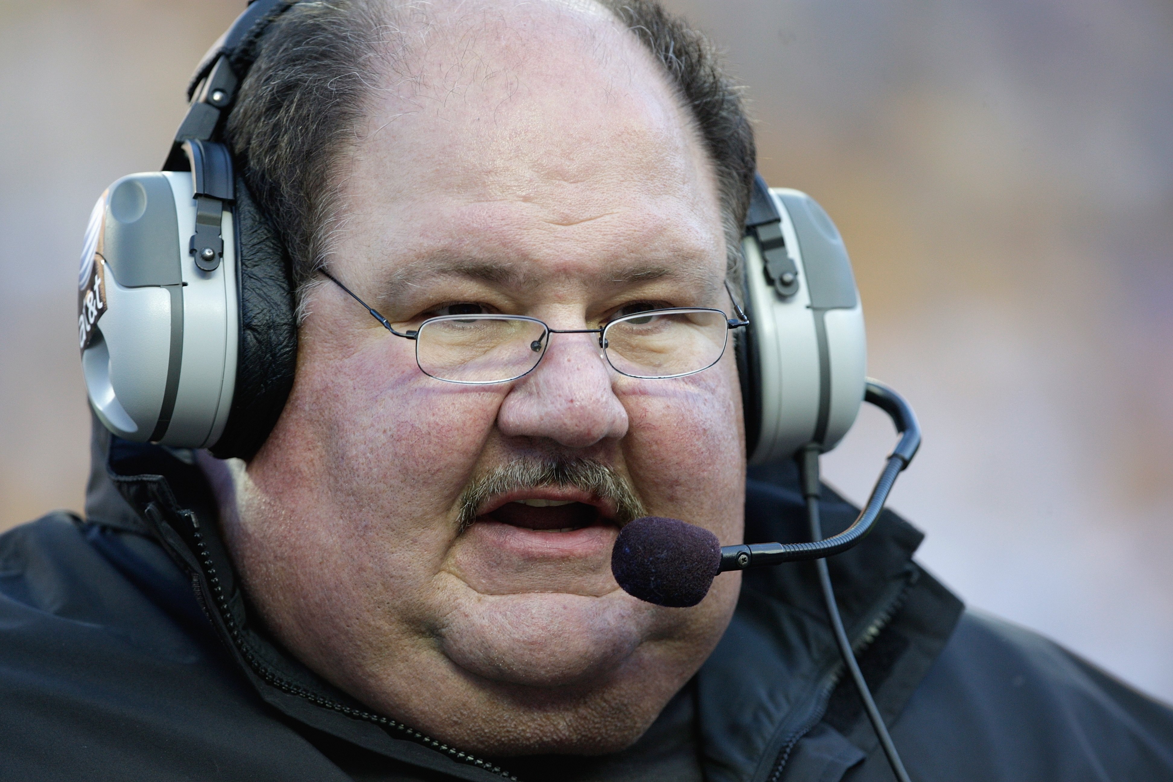 KANSAS CITY, MO - NOVEMBER 28:  Head coach Mark Mangino of the Kansas Jayhawks looks on during the game against the Missouri Tigers at Arrowhead Stadium on November 28, 2009 in Kansas City, Missouri. (Photo by Jamie Squire/Getty Images)