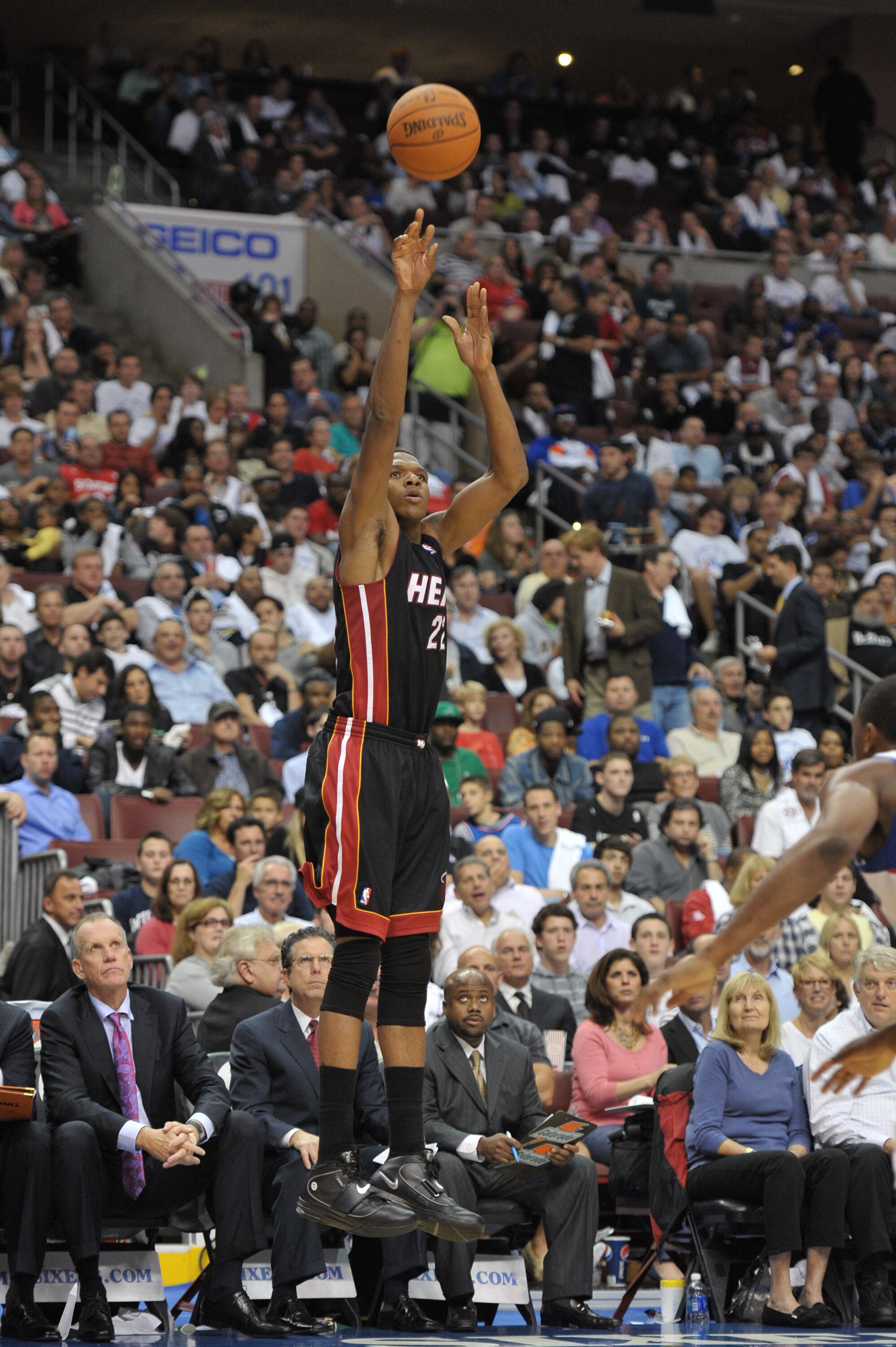 PHILADELPHIA - OCTOBER 27: James Jones #22 of the Miami Heat in action during the game against the Philadelphia 76ers at the Wells Fargo Center on October 27, 2010 in Philadelphia, Pennsylvania. NOTE TO USER: User expressly acknowledges and agrees that, b