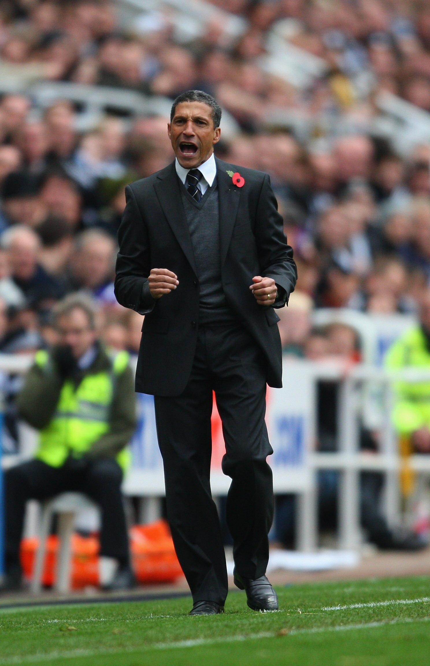 NEWCASTLE UPON TYNE, ENGLAND - OCTOBER 31: Newcastle manager Chris Hughton reacts during the Barclays Premier League match between Newcastle United and Sunderland at St James' Park on October 31, 2010 in Newcastle upon Tyne, England. (Photo by Stu Forst NEWCASTLE UPON TYNE, ENGLAND - OCTOBER 31: Newcastle manager Chris Hughton reacts during the Barclays Premier League match between Newcastle United and Sunderland at St James' Park on October 31, 2010 in Newcastle upon Tyne, England. (Photo by Stu Forst