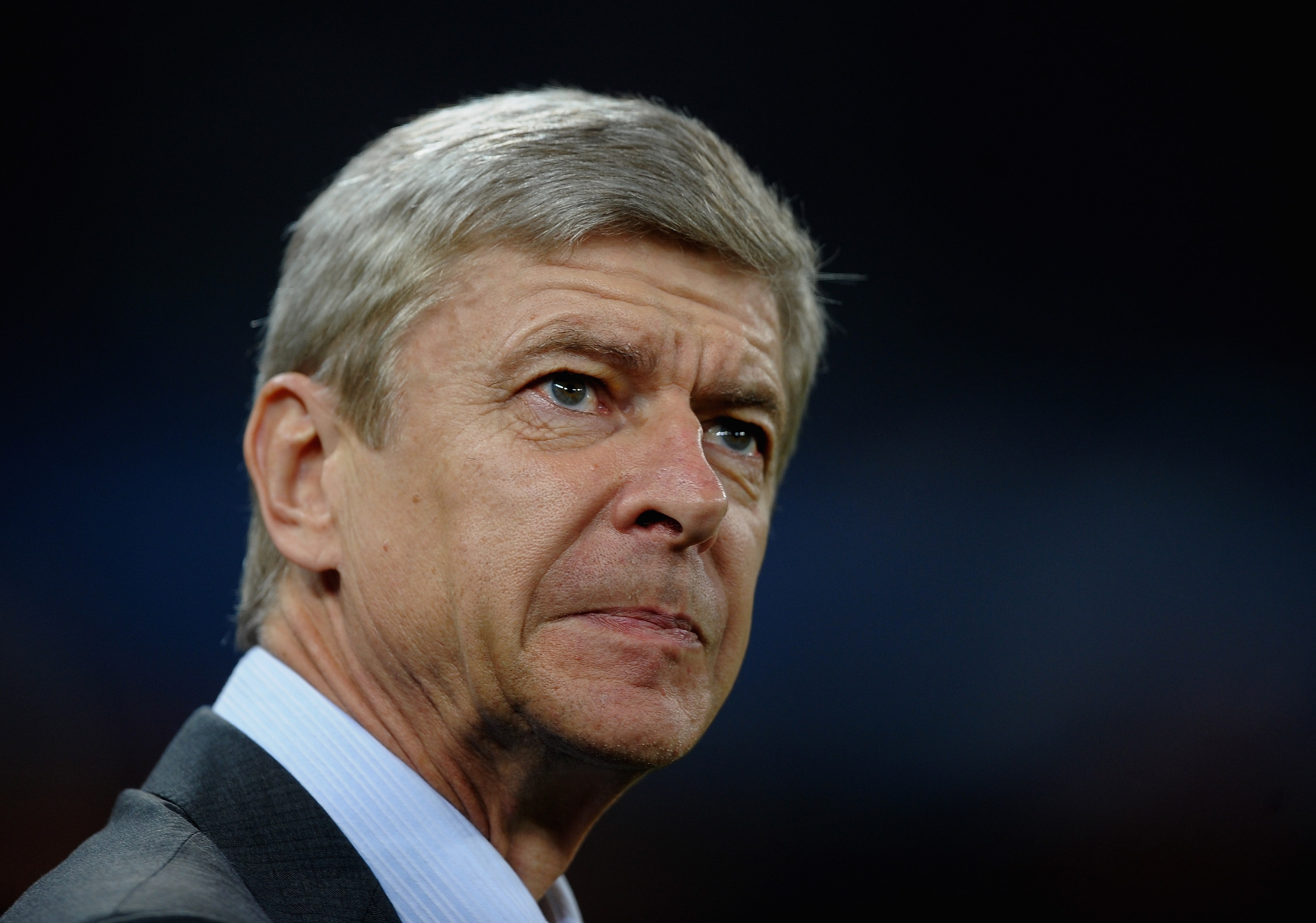 DONETSK, UKRAINE - NOVEMBER 03: Arsene Wenger of Arsenal looks on during the Champions League Group H match between FC Shakhtar Donetsk and Arsenal at the Donbass Arena on November 3, 2010 in Donetsk, Ukraine. (Photo by Laurence Griffiths/Getty Images) DONETSK, UKRAINE - NOVEMBER 03: Arsene Wenger of Arsenal looks on during the Champions League Group H match between FC Shakhtar Donetsk and Arsenal at the Donbass Arena on November 3, 2010 in Donetsk, Ukraine. (Photo by Laurence Griffiths/Getty Images)