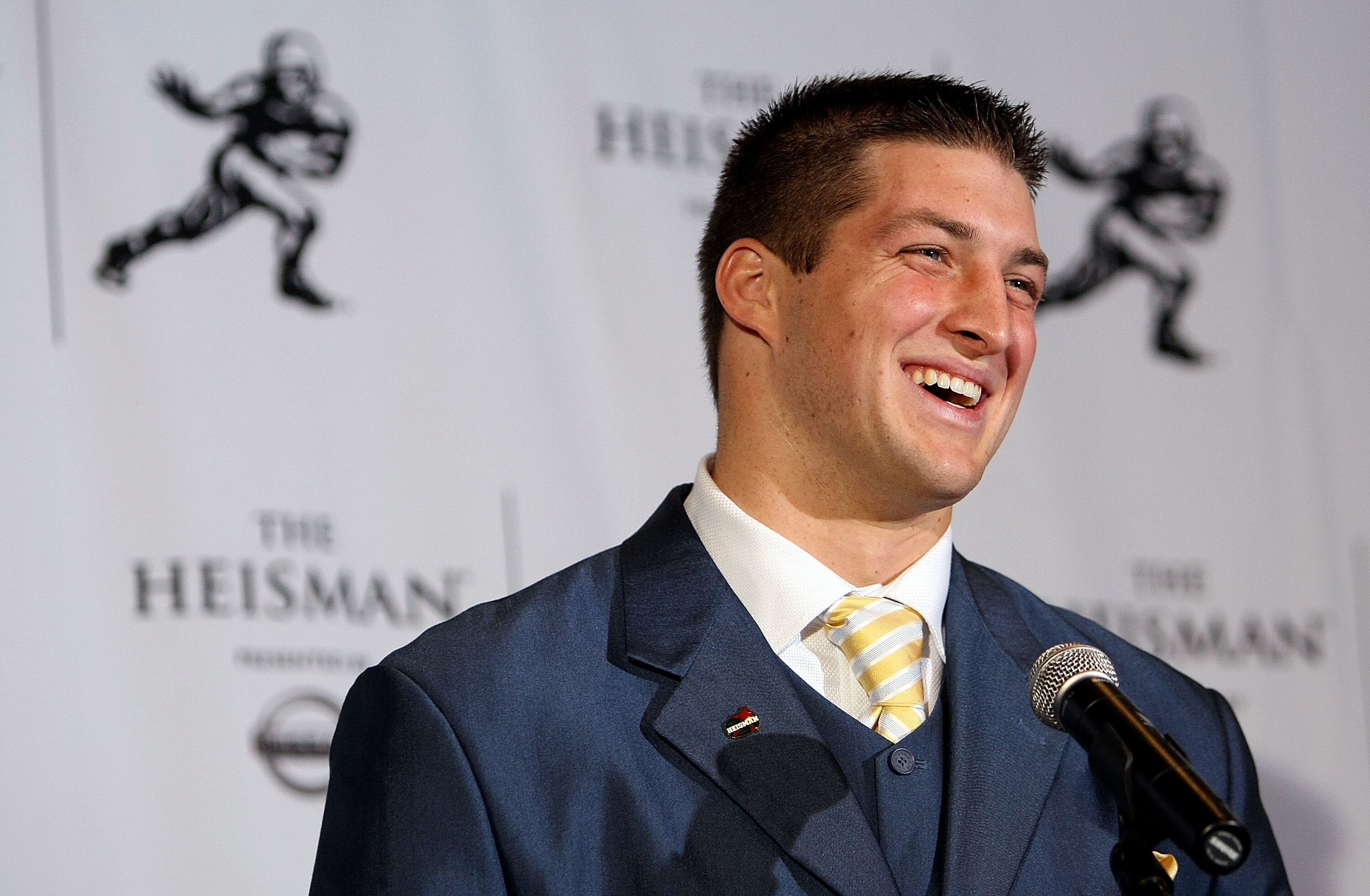 NEW YORK - DECEMBER 13: Tim Tebow of the University of Florida talks with the media at a press conference after the Heisman Trophy presentation on December 13, 2008 at the Sports Museum of America in New York City. (Photo by Nick Laham/Getty Images) NEW YORK - DECEMBER 13: Tim Tebow of the University of Florida talks with the media at a press conference after the Heisman Trophy presentation on December 13, 2008 at the Sports Museum of America in New York City. (Photo by Nick Laham/Getty Images)