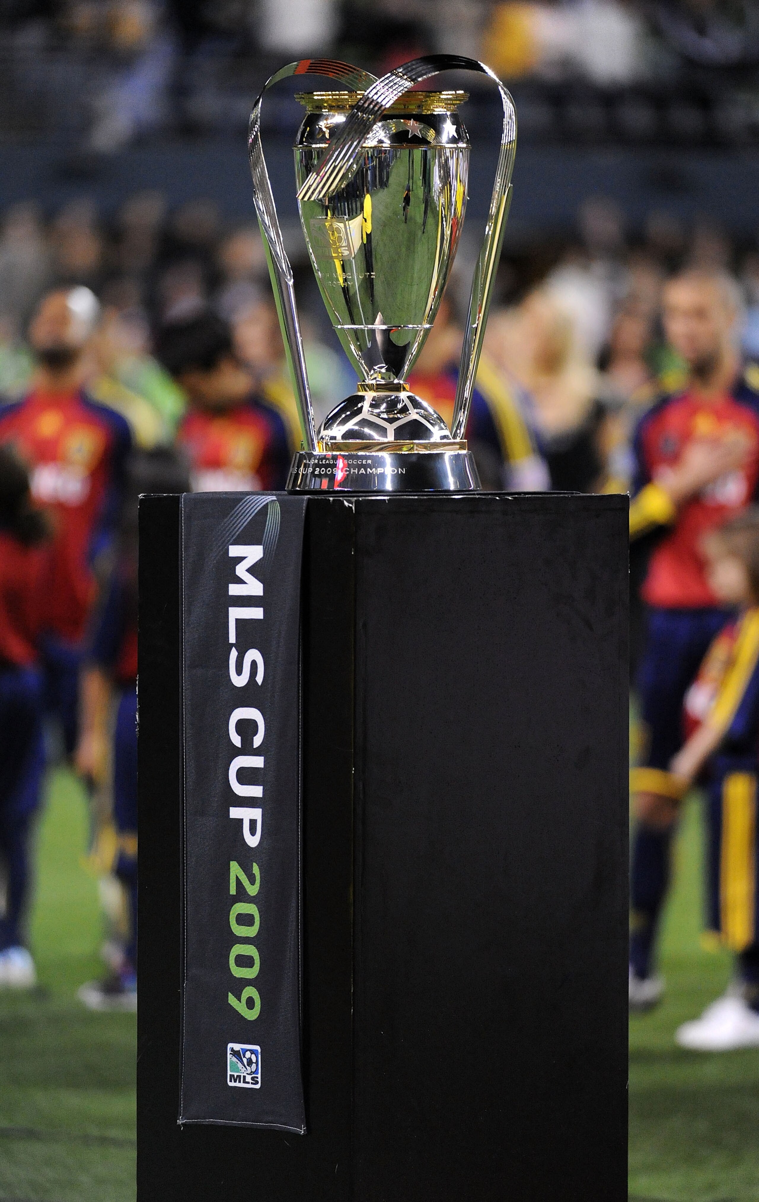 SEATTLE - NOVEMBER 22:  The Philip F. Anschutz MLS Cup trophy is seen on the field prior to the MLS Cup final at Qwest Field on November 22, 2009 in Seattle, Washington.  (Photo by Harry How/Getty Images)