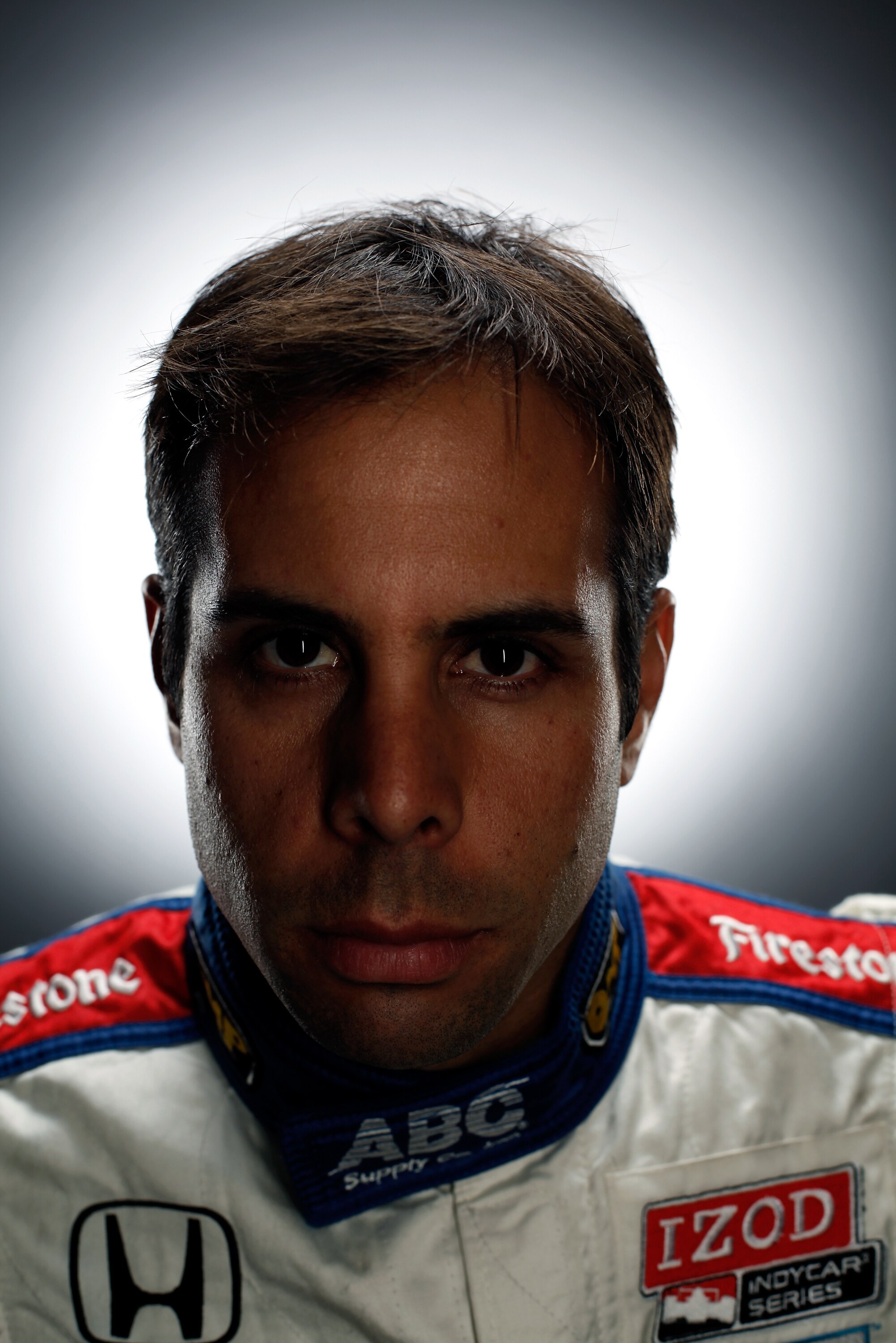 LEEDS, AL - FEBRUARY 23:  (EDITORS NOTE: Image has been desaturated.) Vitor Meira driver of the #14 A. J. Foyt Enterprises Honda Dallara poses for a portrait during the IRL Indy Car Series Media Day at Barber Motorsports Park on February 23, 2009 in Leeds