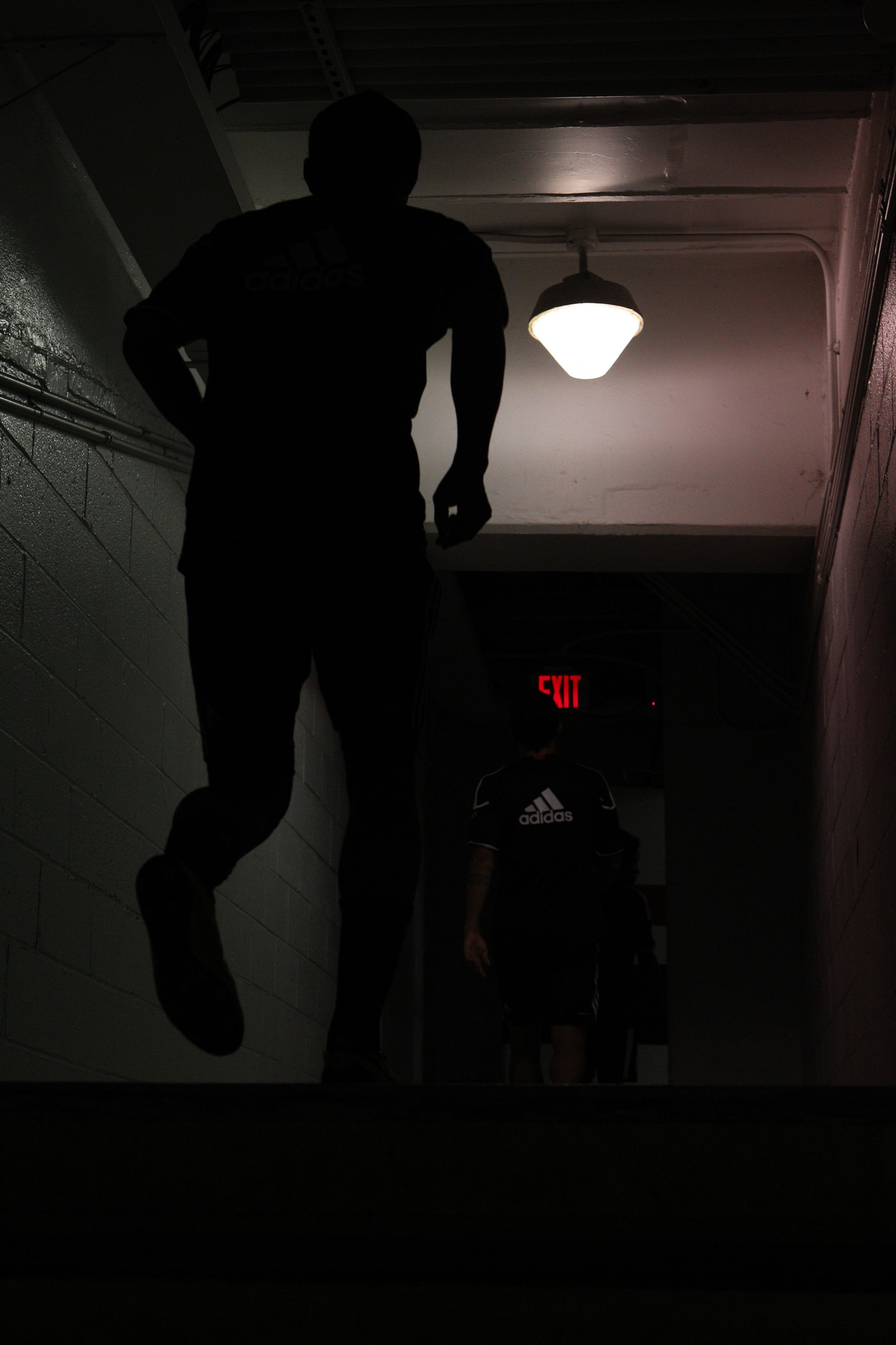 WASHINGTON - SEPTEMBER 4: A member of D.C. United runs up the stairs into the tunnel leading to the locker room prior to game against the Columbus Crew at RFK Stadium on September 4, 2010 in Washington, DC. (Photo by Ned Dishman/Getty Images)