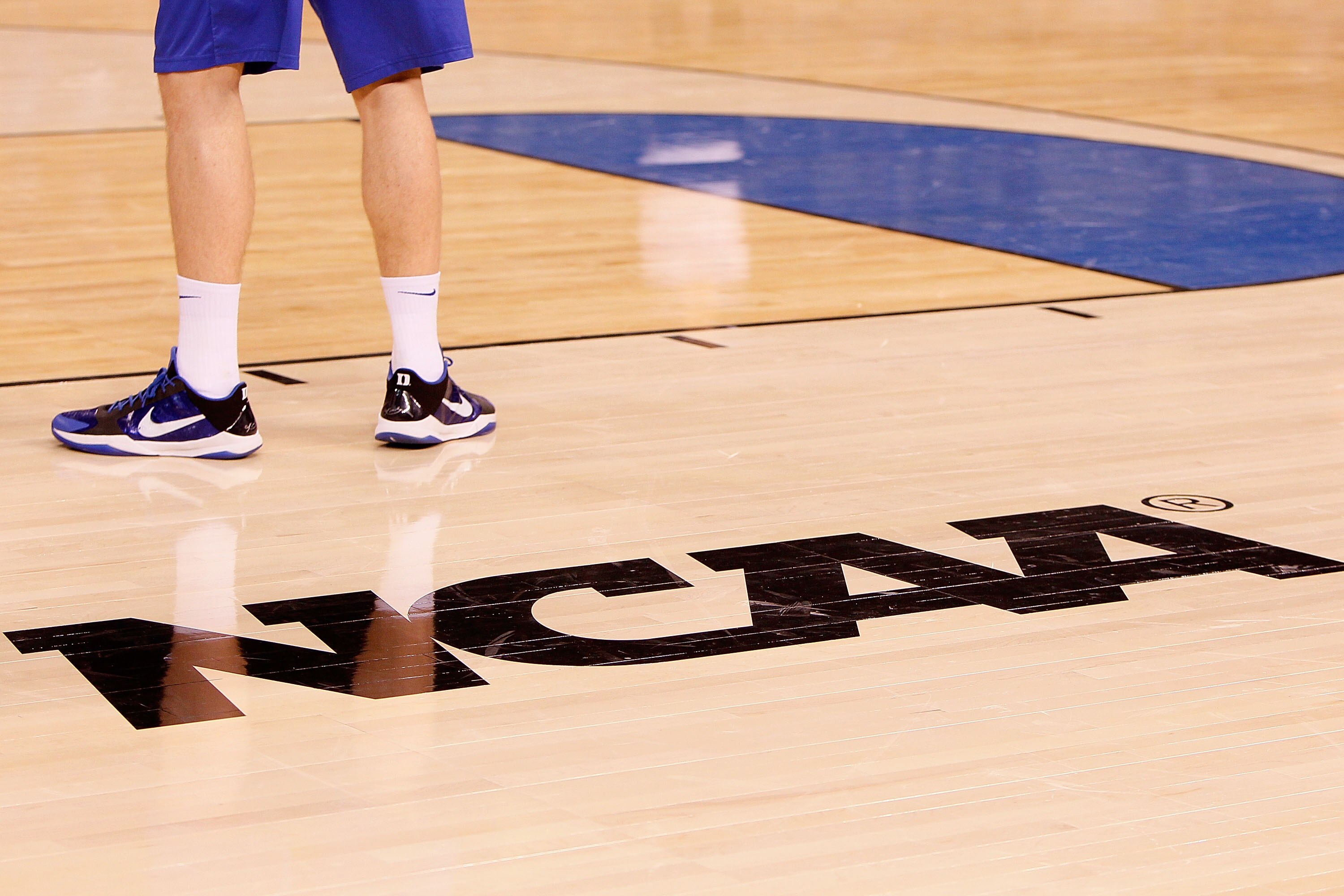 INDIANAPOLIS - APRIL 02:  A detail picture of a Duke Blue Devils player during practice prior to the 2010 Final Four of the NCAA Division I Men's Basketball Tournament at Lucas Oil Stadium on April 2, 2010 in Indianapolis, Indiana.  (Photo by Kevin C. Cox