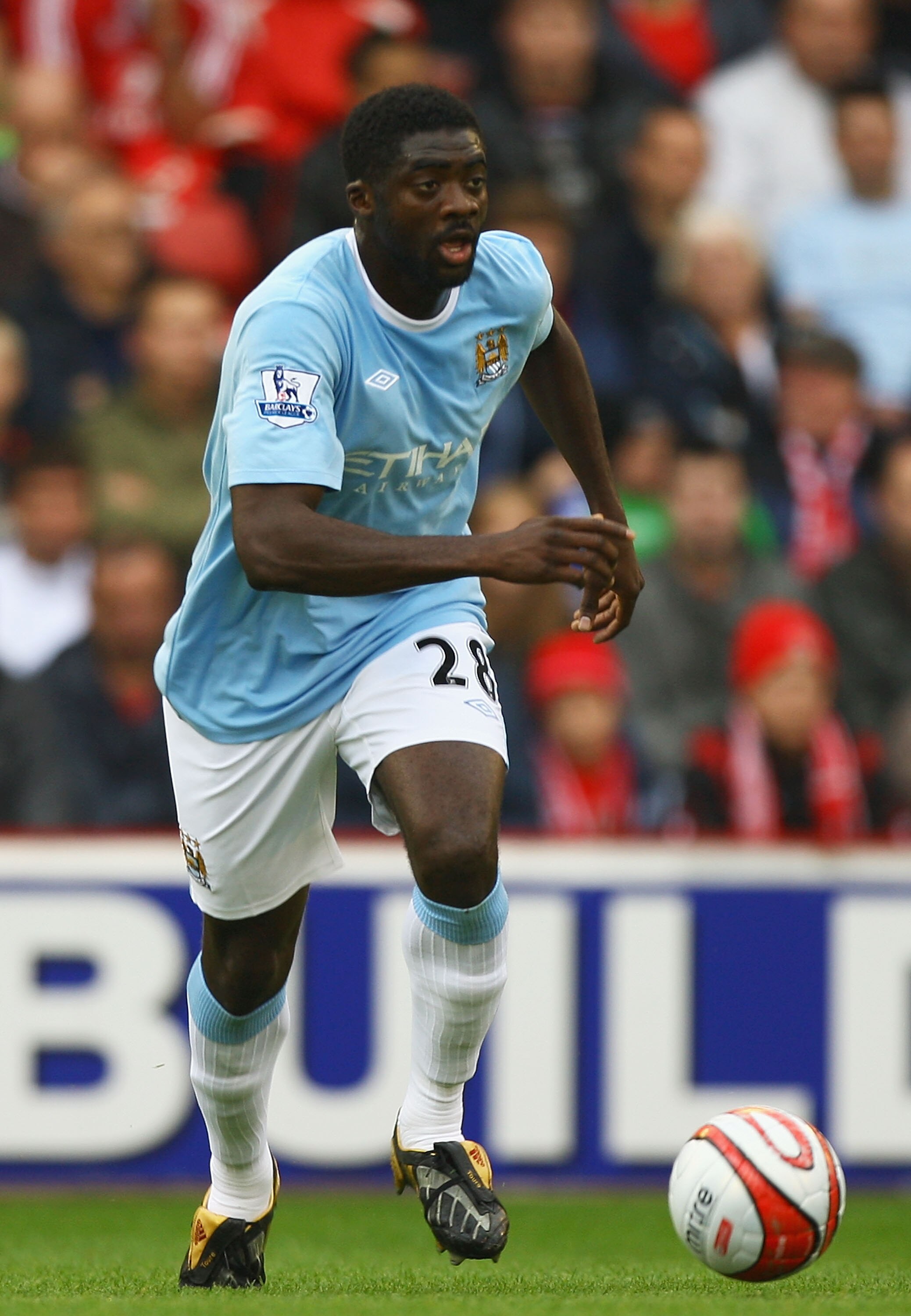 BARNSLEY, UNITED KINGDOM - AUGUST 01:  Kolo Toure of Manchester City in action during the Pre Season Friendly match between Barnsley and Manchester City at the Oakwell Stadium on August 1, 2009 in Barnsley, England.  (Photo by Matthew Lewis/Getty Images)