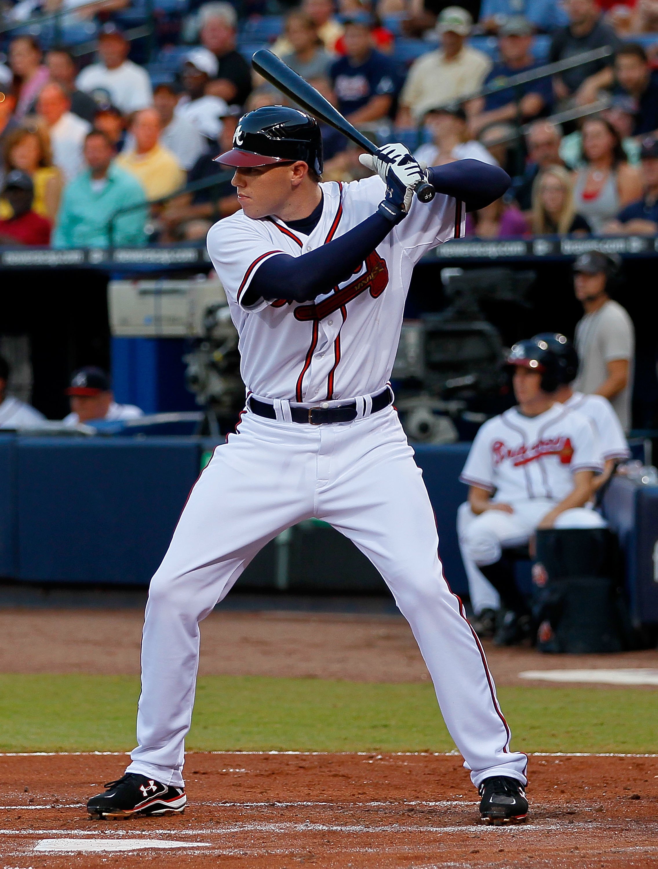 ATLANTA - SEPTEMBER 01:  Freddie Freeman #5 of the Atlanta Braves against the New York Mets at Turner Field on September 1, 2010 in Atlanta, Georgia.  (Photo by Kevin C. Cox/Getty Images)