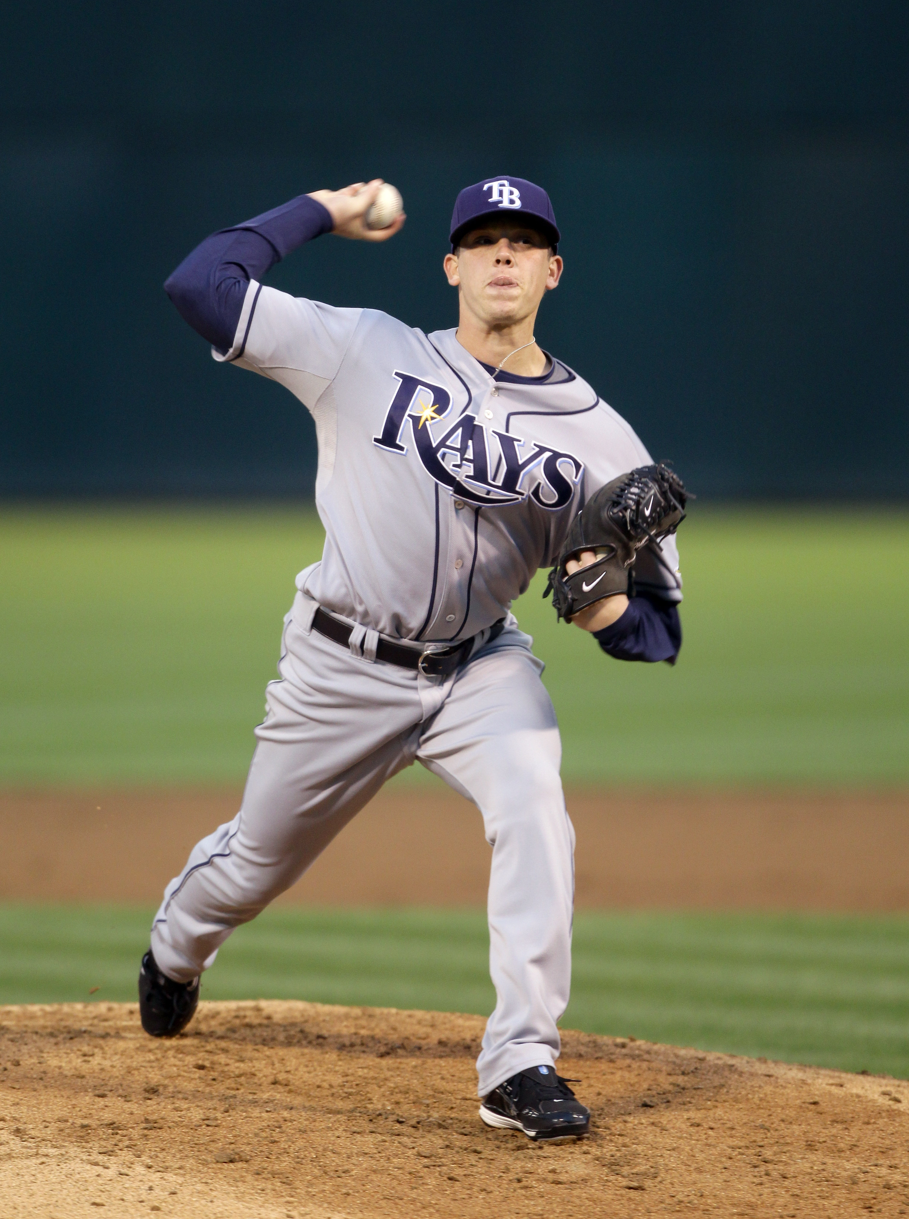 OAKLAND, CA - AUGUST 20:  Jeremy Hellickson #58 of the Tampa Bay Rays bats against the Oakland Athletics at the Oakland-Alameda County Coliseum  on August 20, 2010 in Oakland, California.  (Photo by Ezra Shaw/Getty Images)