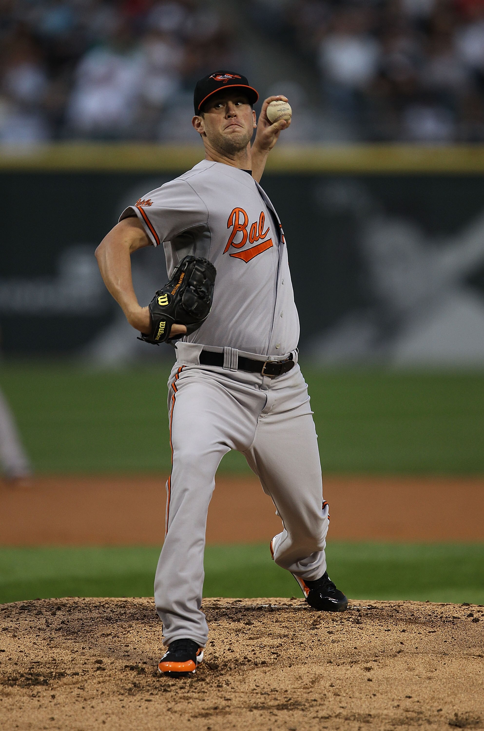 CHICAGO - AUGUST 25: Starting pitcher Brian Matusz #17 of the Baltimore Orioles delivers the ball against the Chicago White Sox at U.S. Cellular Field on August 25, 2010 in Chicago, Illinois. (Photo by Jonathan Daniel/Getty Images)