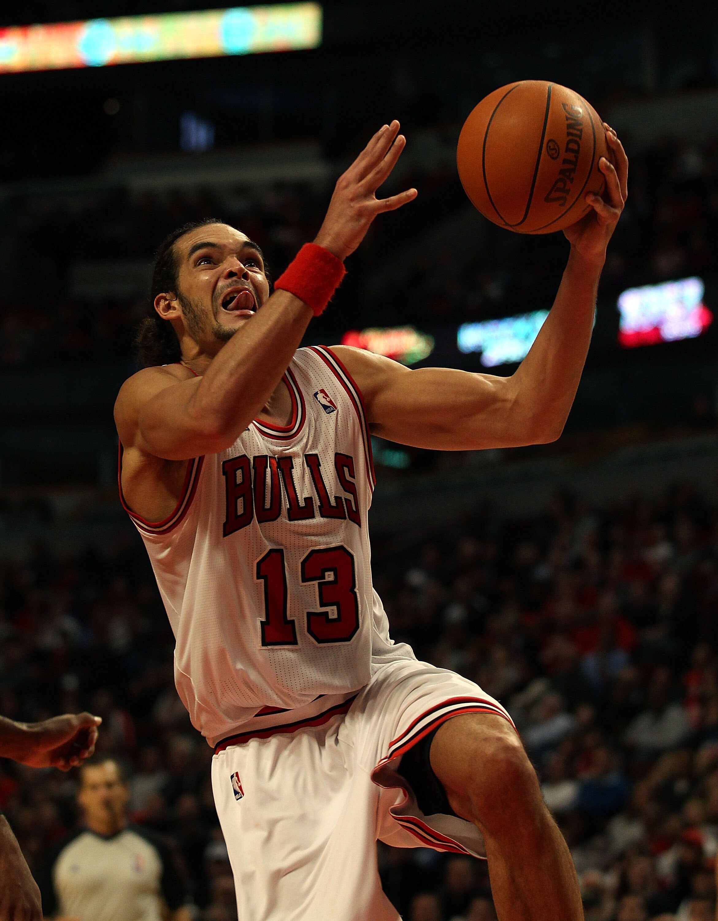CHICAGO - NOVEMBER 01: Joakim Noah #13 of the Chicago Bulls puts up a shot against the Portland Trail Blazers at the United Center on November 1, 2010 in Chicago, Illinois. The Bulls defeated the Trail Blazers 110-98. NOTE TO USER: User expressly acknowle