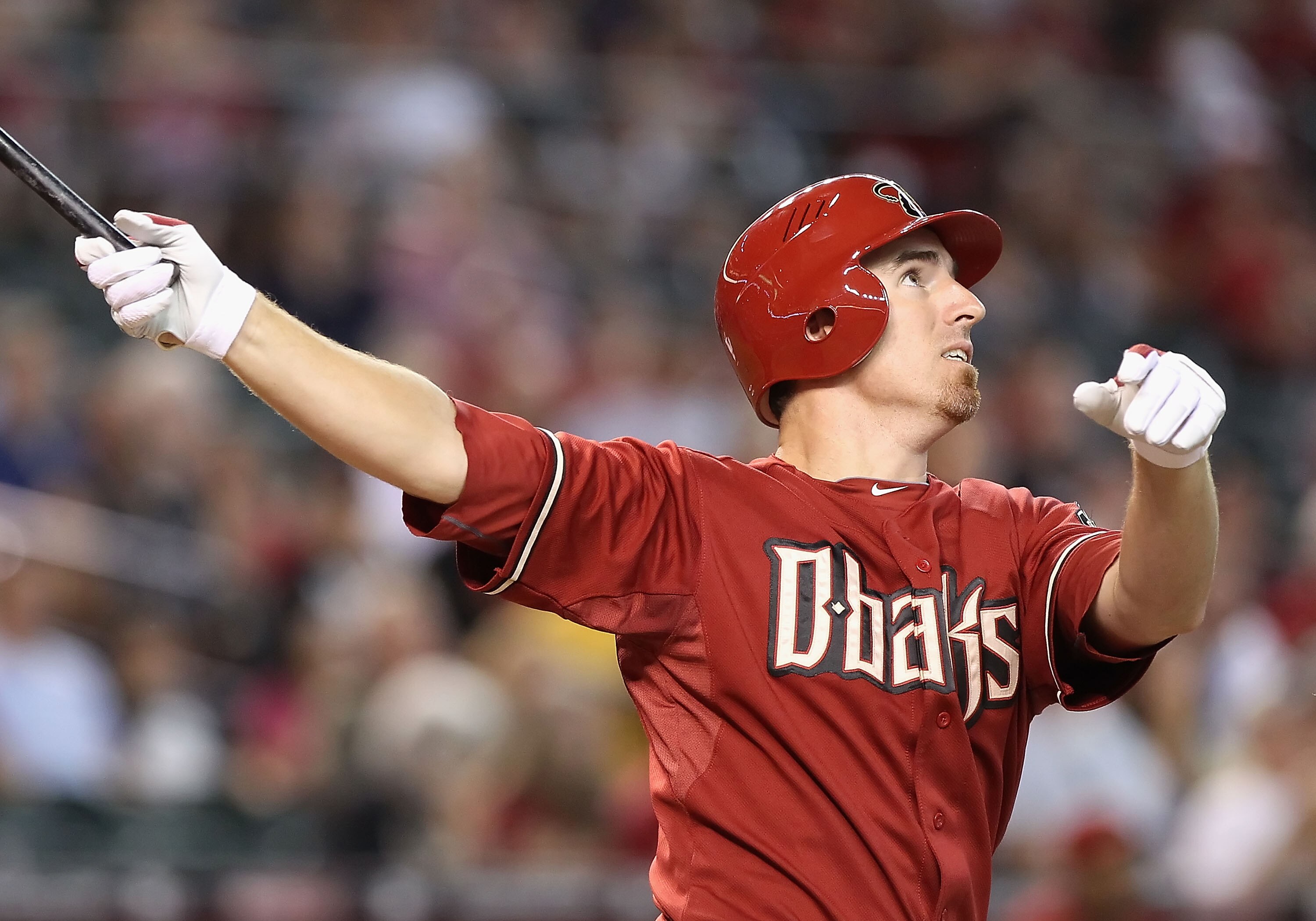 PHOENIX - SEPTEMBER 06:  Adam LaRoche #25 of the Arizona Diamondbacks bats against the San Francisco Giants during the Major League Baseball game at Chase Field on September 6, 2010 in Phoenix, Arizona. The Giants defeated the Diamondbacks 2-0 in eleven i