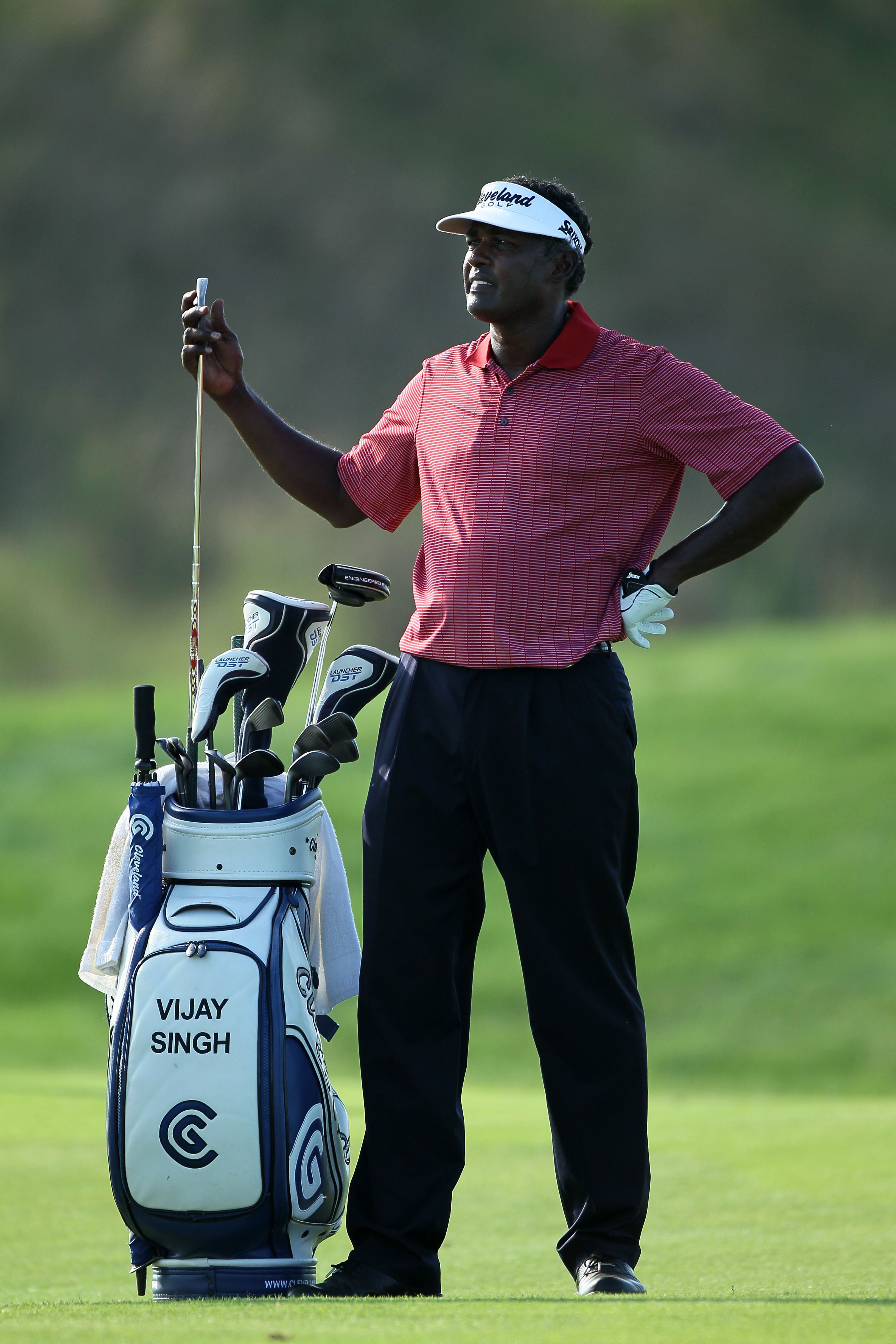 KOHLER, WI - AUGUST 14:  Vijay Singh of Fiji pulls a club during the third round of the 92nd PGA Championship on the Straits Course at Whistling Straits on August 14, 2010 in Kohler, Wisconsin.  (Photo by Andy Lyons/Getty Images)