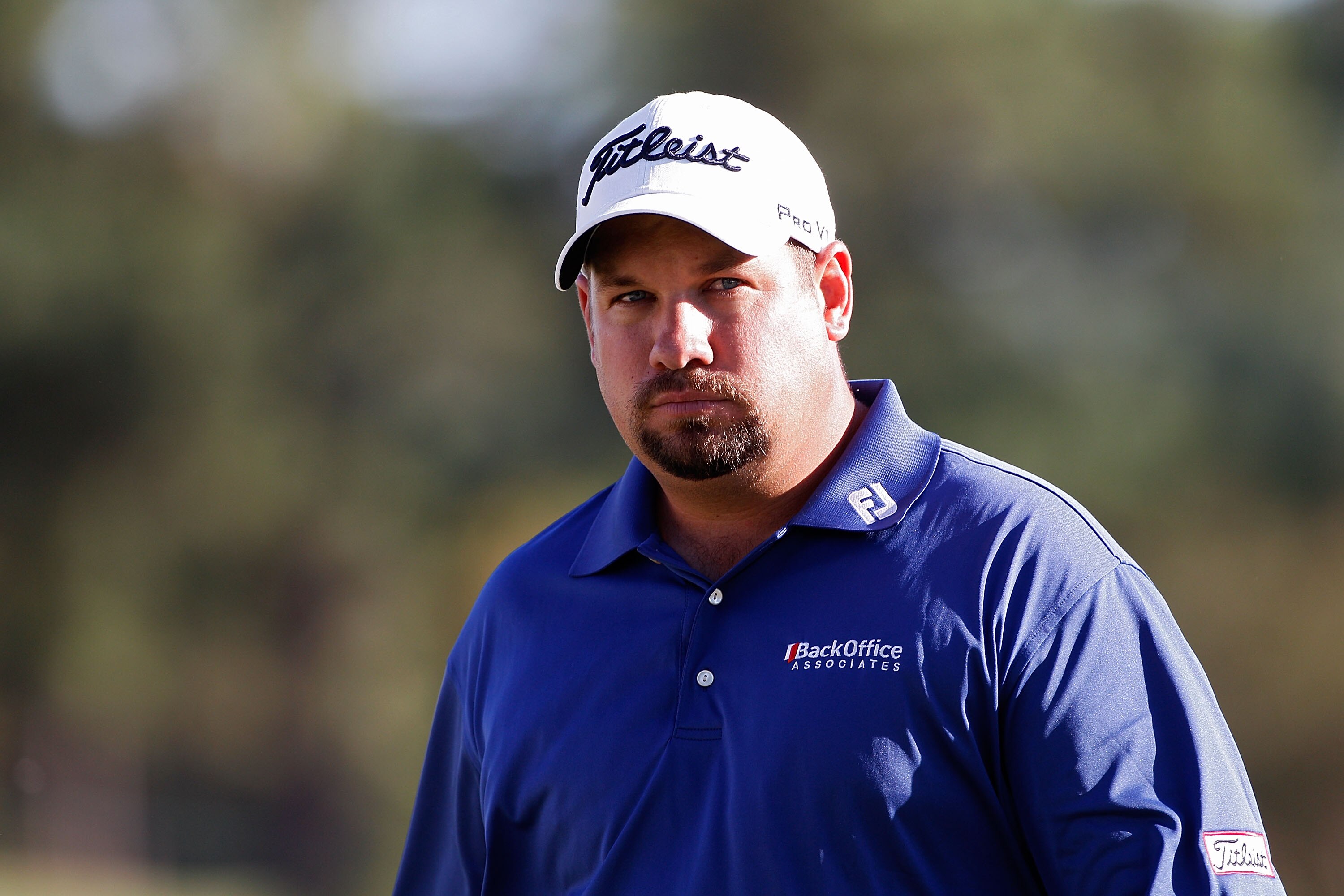 MADISON, MS - OCTOBER 02: Brendon de Jonge of Zimbabwe leaves the 18th green during the third round of the Viking Classic held at Annandale Golf Club on October 2, 2010 in Madison, Mississippi.  (Photo by Michael Cohen/Getty Images)