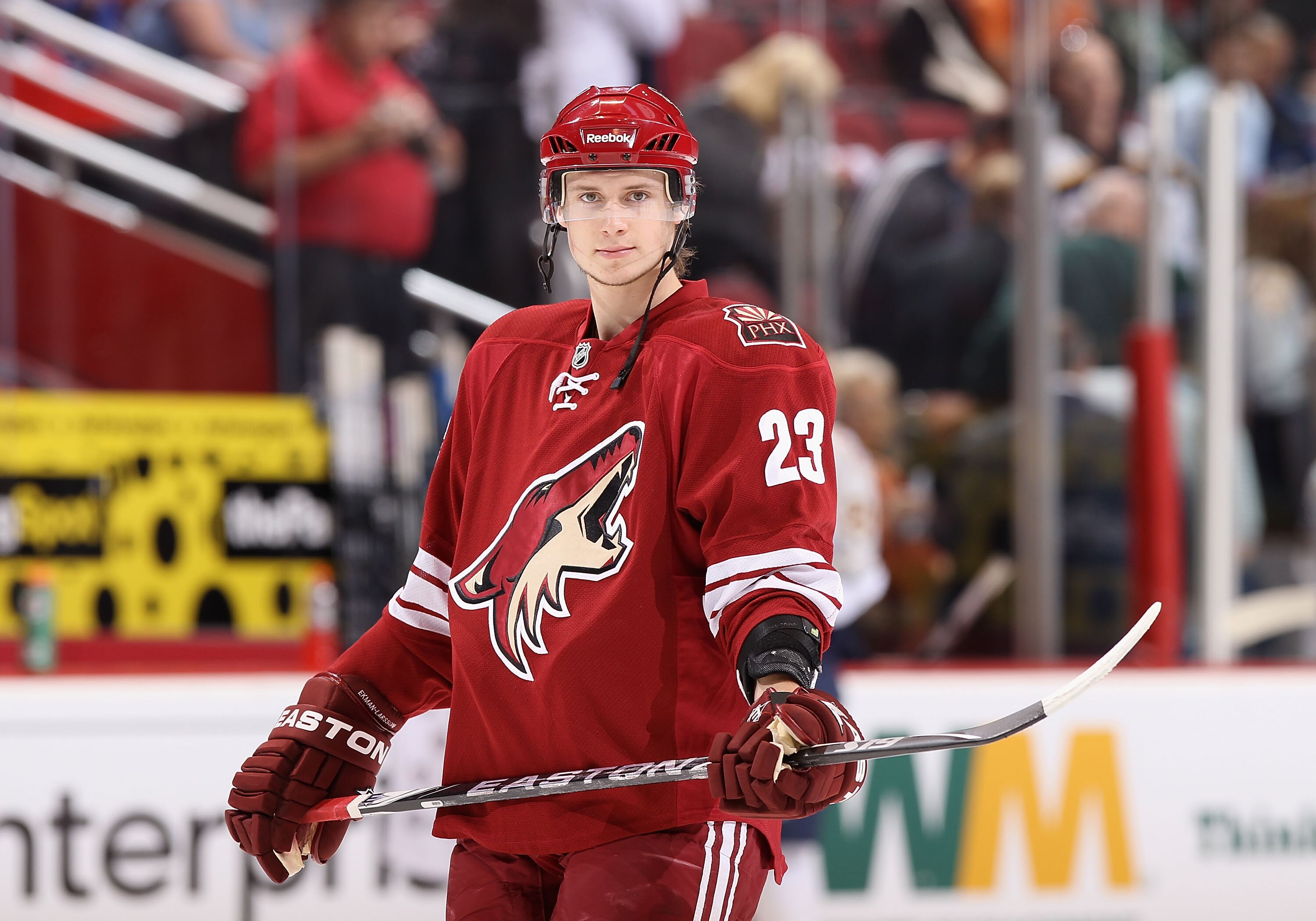 GLENDALE, AZ - NOVEMBER 03: Oliver Ekman-Larsson #23 of the Phoenix Coyotes warms up before the NHL game against the Nashville Predators at Jobing.com Arena on November 3, 2010 in Glendale, Arizona. The Coyotes defeated the Predators 4-3. (Photo by Chr GLENDALE, AZ - NOVEMBER 03: Oliver Ekman-Larsson #23 of the Phoenix Coyotes warms up before the NHL game against the Nashville Predators at Jobing.com Arena on November 3, 2010 in Glendale, Arizona. The Coyotes defeated the Predators 4-3. (Photo by Chr