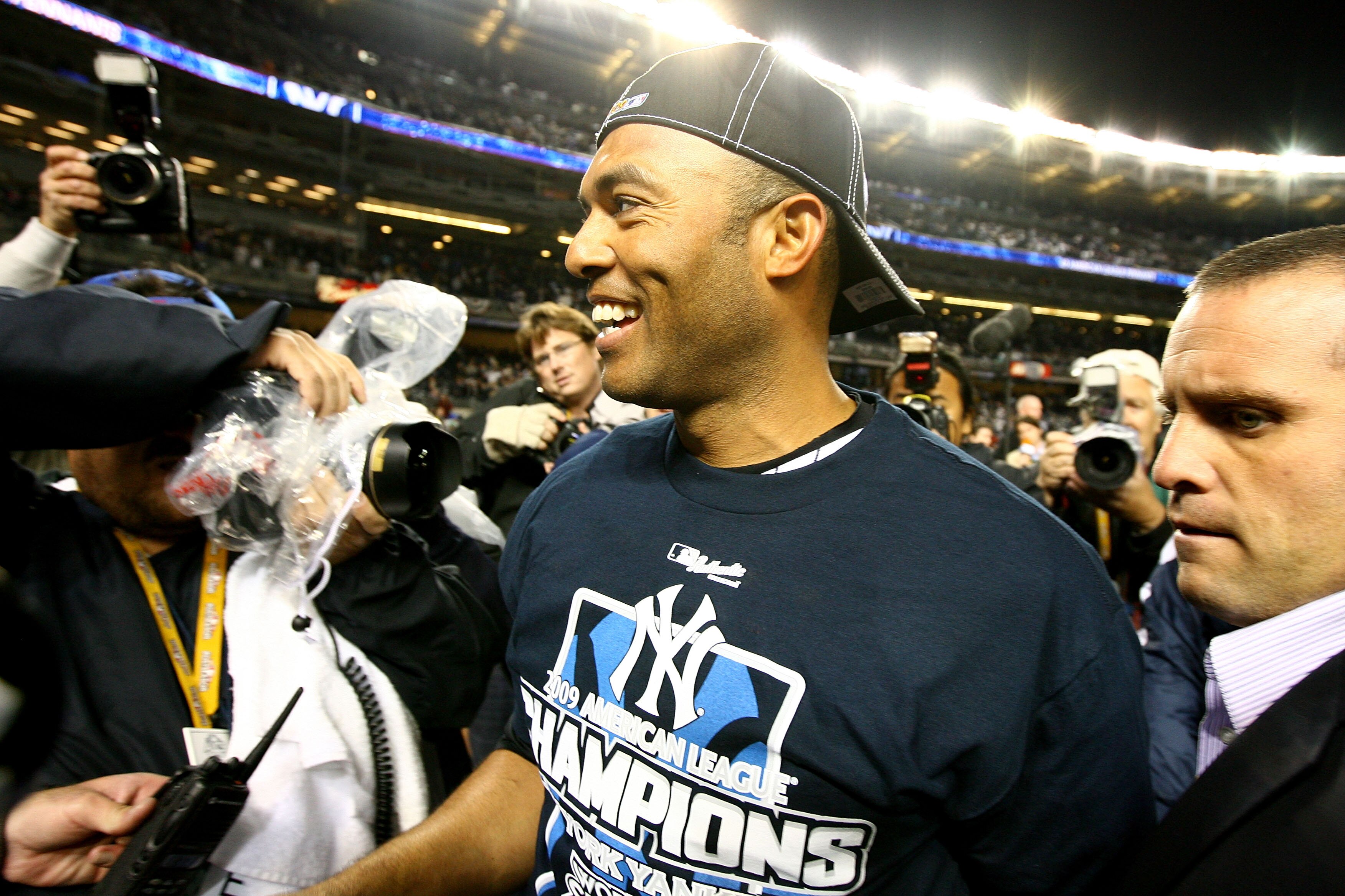 NEW YORK - OCTOBER 25: Mariano Rivera #42 of the New York Yankees walks off the field after defeating the Los Angeles Angels of Anaheim 5-2 in Game Six of the ALCS during the 2009 MLB Playoffs at Yankee Stadium on October 25, 2009 in the Bronx borough of