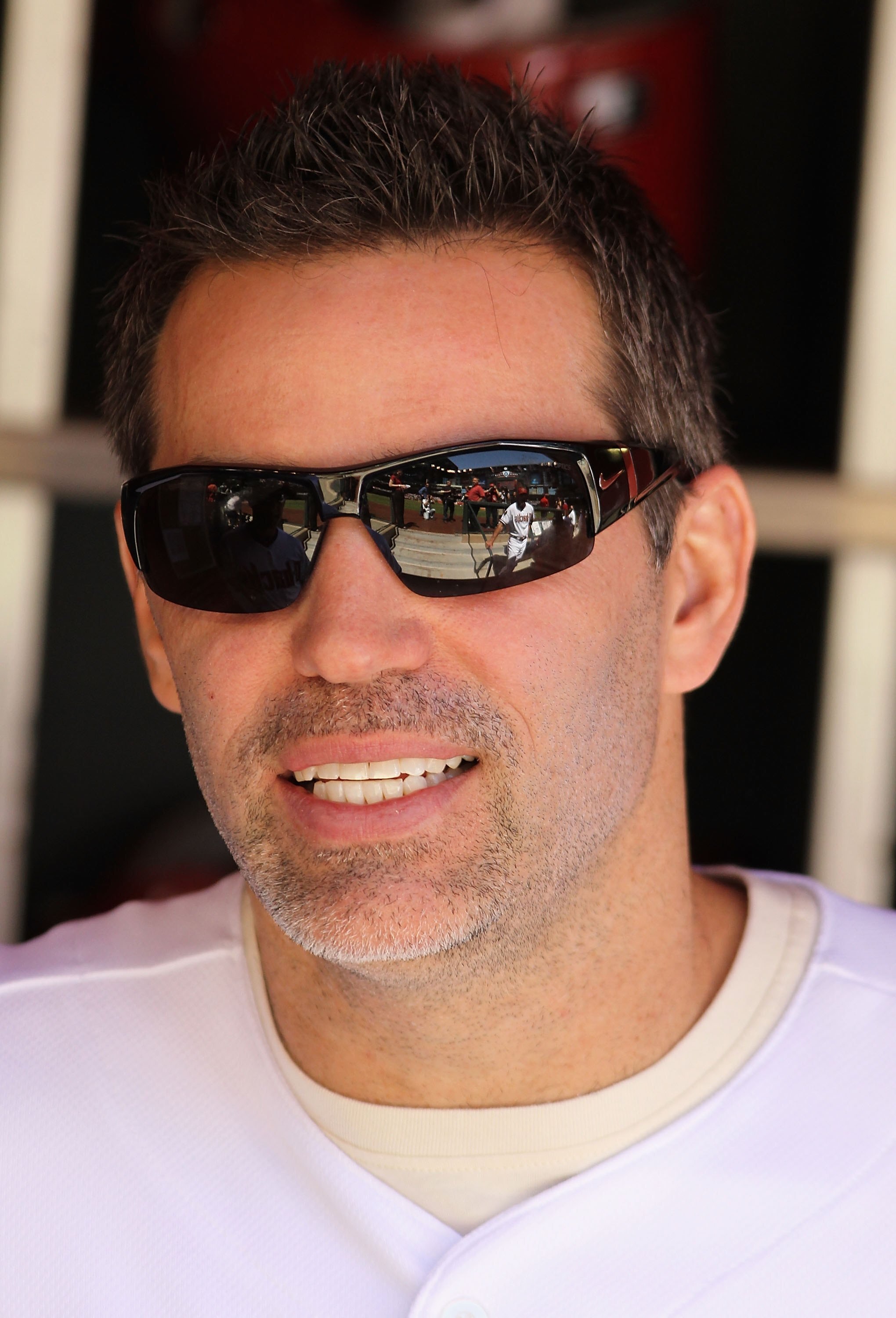 PHOENIX - APRIL 05:  Former Arizona Cardinals quarterback Kurt Warner stands in the dugout during the Opening Day major league baseball game between the San Diego Padres and the Arizona Diamondbacks at Chase Field on April 5, 2010 in Phoenix, Arizona. The