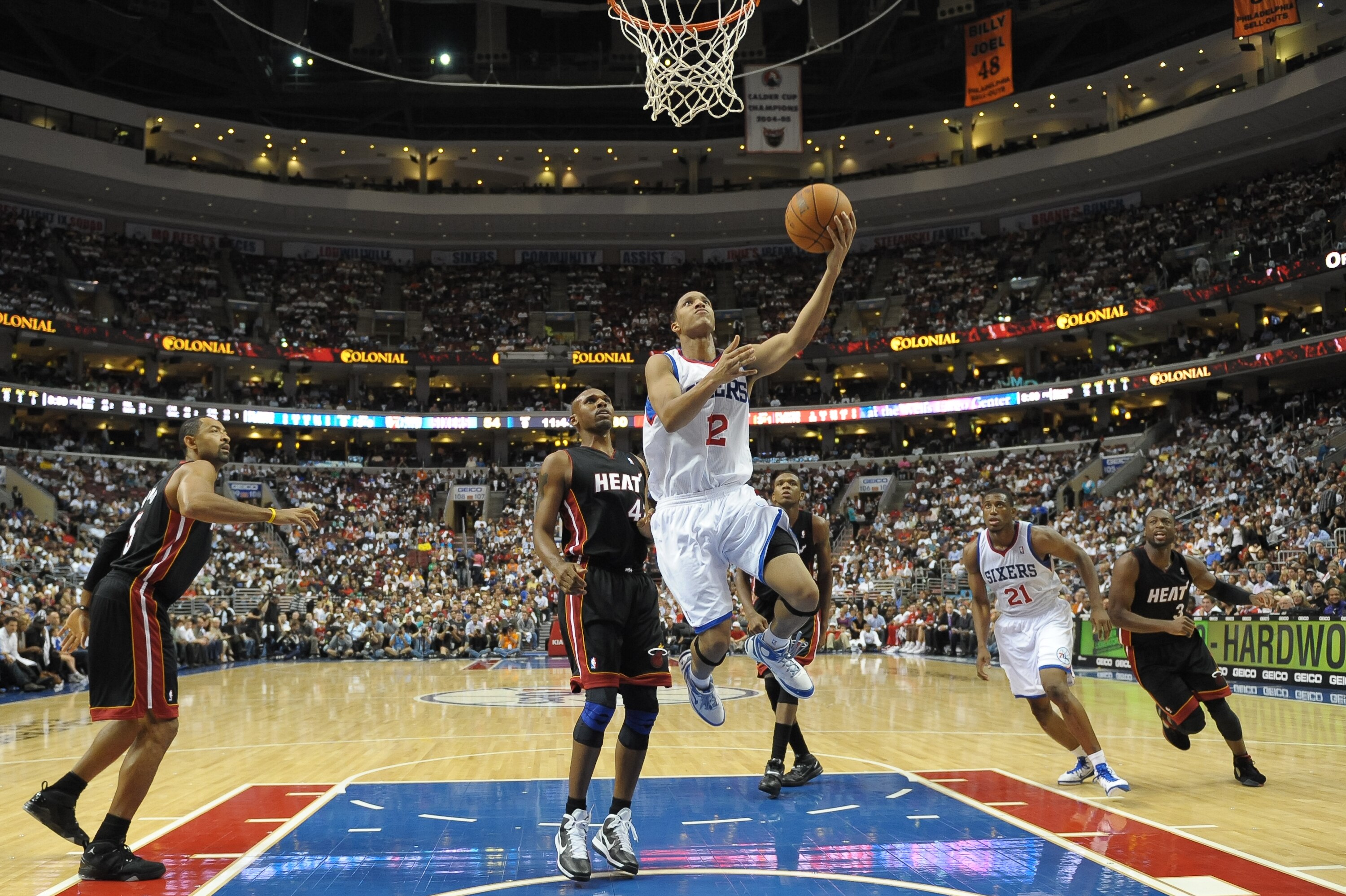 PHILADELPHIA - OCTOBER 27: Evan Turner #12 of the Philadelphia 76ers in action during the game against the Miami Heat at the Wells Fargo Center on October 27, 2010 in Philadelphia, Pennsylvania. NOTE TO USER: User expressly acknowledges and agrees that, b