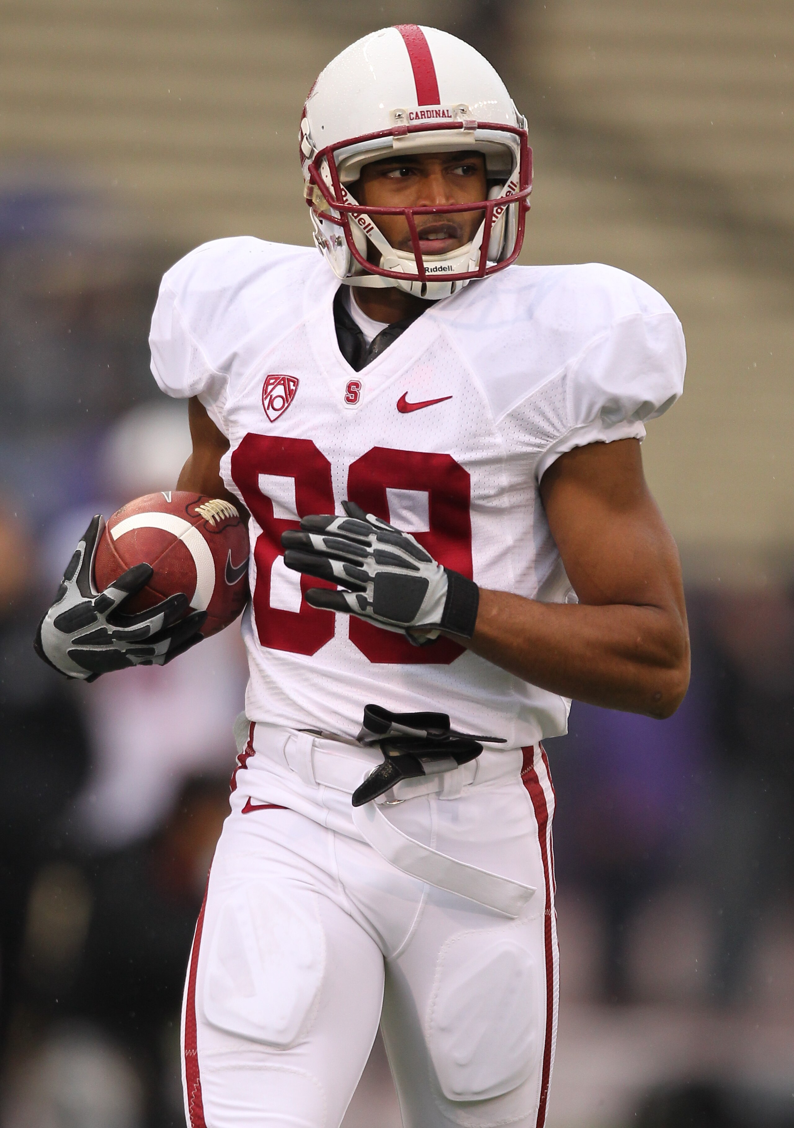 SEATTLE - OCTOBER 30:  Wide receiver Doug Baldwin #89 of the Stanford Cardinal warms up prior to the game against the Washington Huskies on October 30, 2010 at Husky Stadium in Seattle, Washington. Stanford won 41-0. (Photo by Otto Greule Jr/Getty Images)