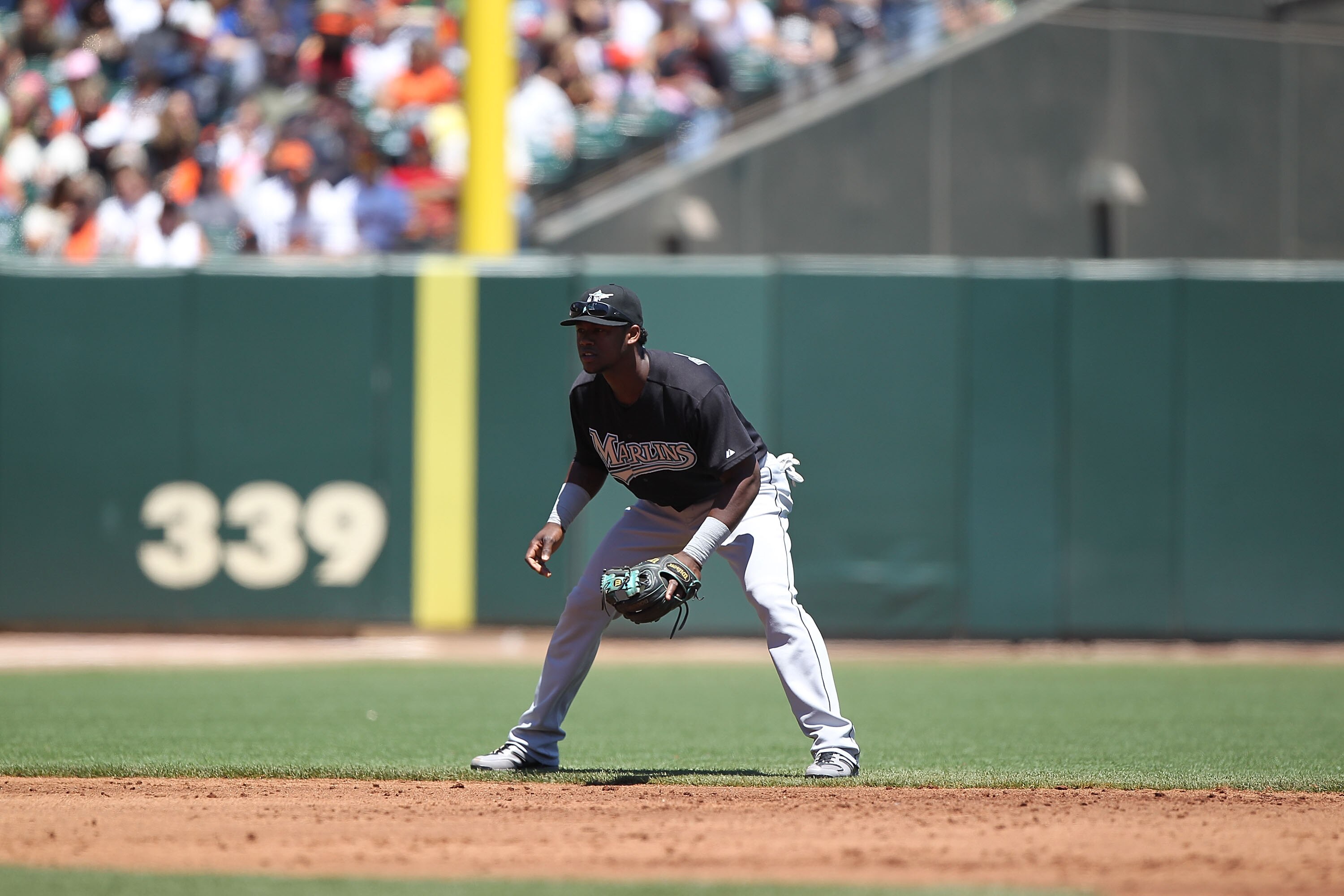 SAN FRANCISCO - JULY 29:  Hanley Ramirez #2 of the Florida Marlins looks on against the San Francisco Giants during an MLB game at AT&T Park on July 29, 2010 in San Francisco, California.  (Photo by Jed Jacobsohn/Getty Images)