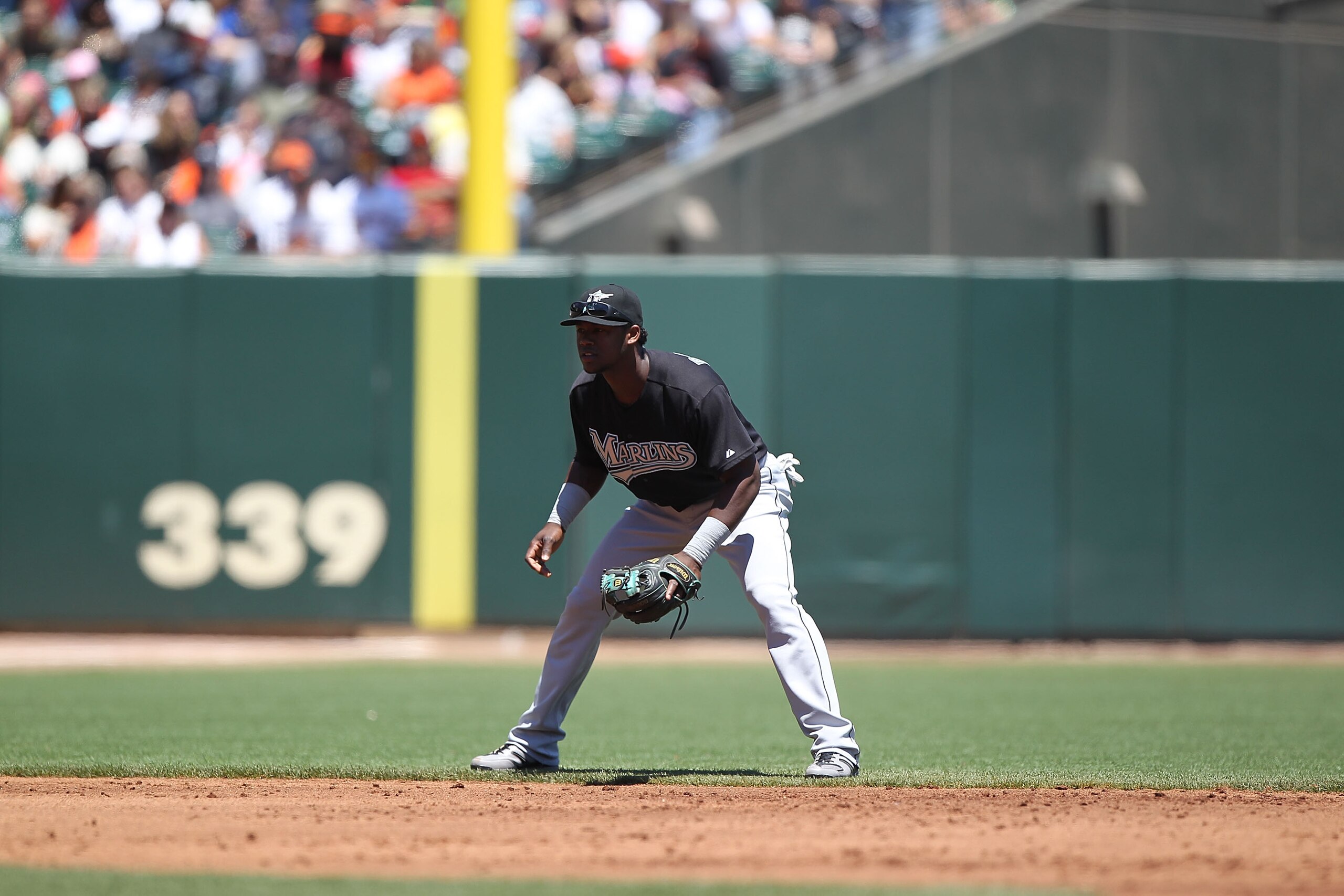 SAN FRANCISCO - JULY 29:  Hanley Ramirez #2 of the Florida Marlins looks on against the San Francisco Giants during an MLB game at AT&T Park on July 29, 2010 in San Francisco, California.  (Photo by Jed Jacobsohn/Getty Images)