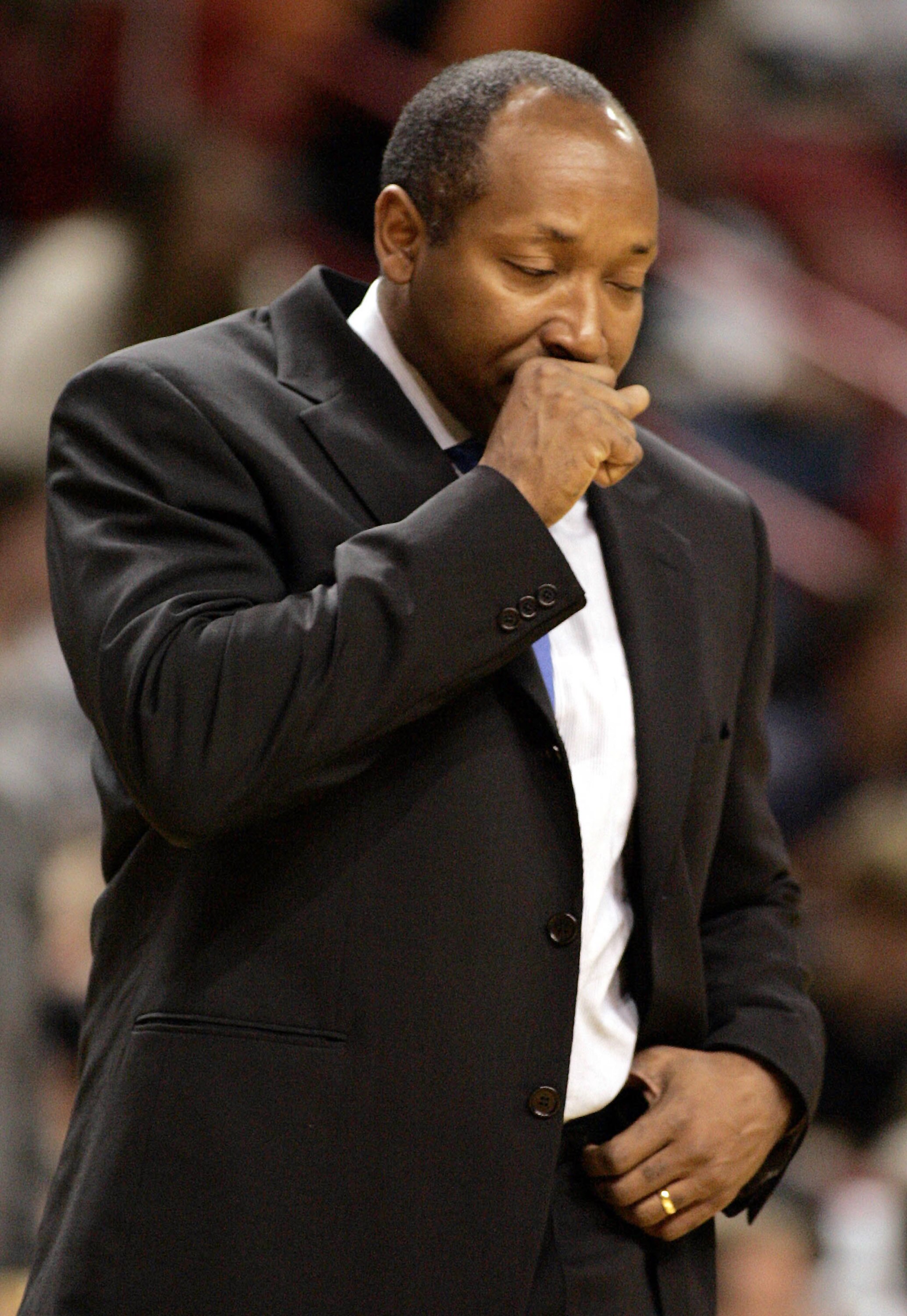 MIAMI - DECEMBER 19:  Head coach Johnny Davis of the Orlando Magic reacts to his team's game against the Miami Heat on December 19, 2004 at the American Airlines Arena in Miami, Florida.  NOTE TO USER: User expressly acknowledges and agrees that, by downl