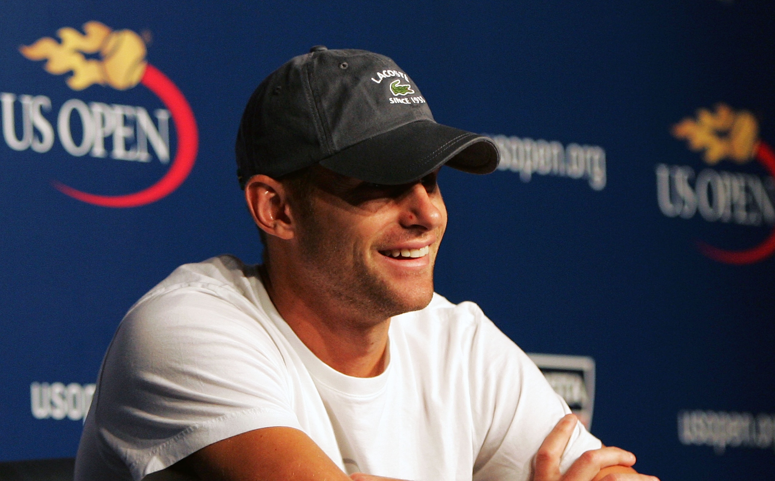 NEW YORK - AUGUST 28:  Andy Roddick talks to the media during a press conference held on Arthur Ashe Kids' Day prior to the start of the 2010 U.S. Open at the USTA Billie Jean King National Tennis Center on August 28, 2010 in the Flushing neighborhood of
