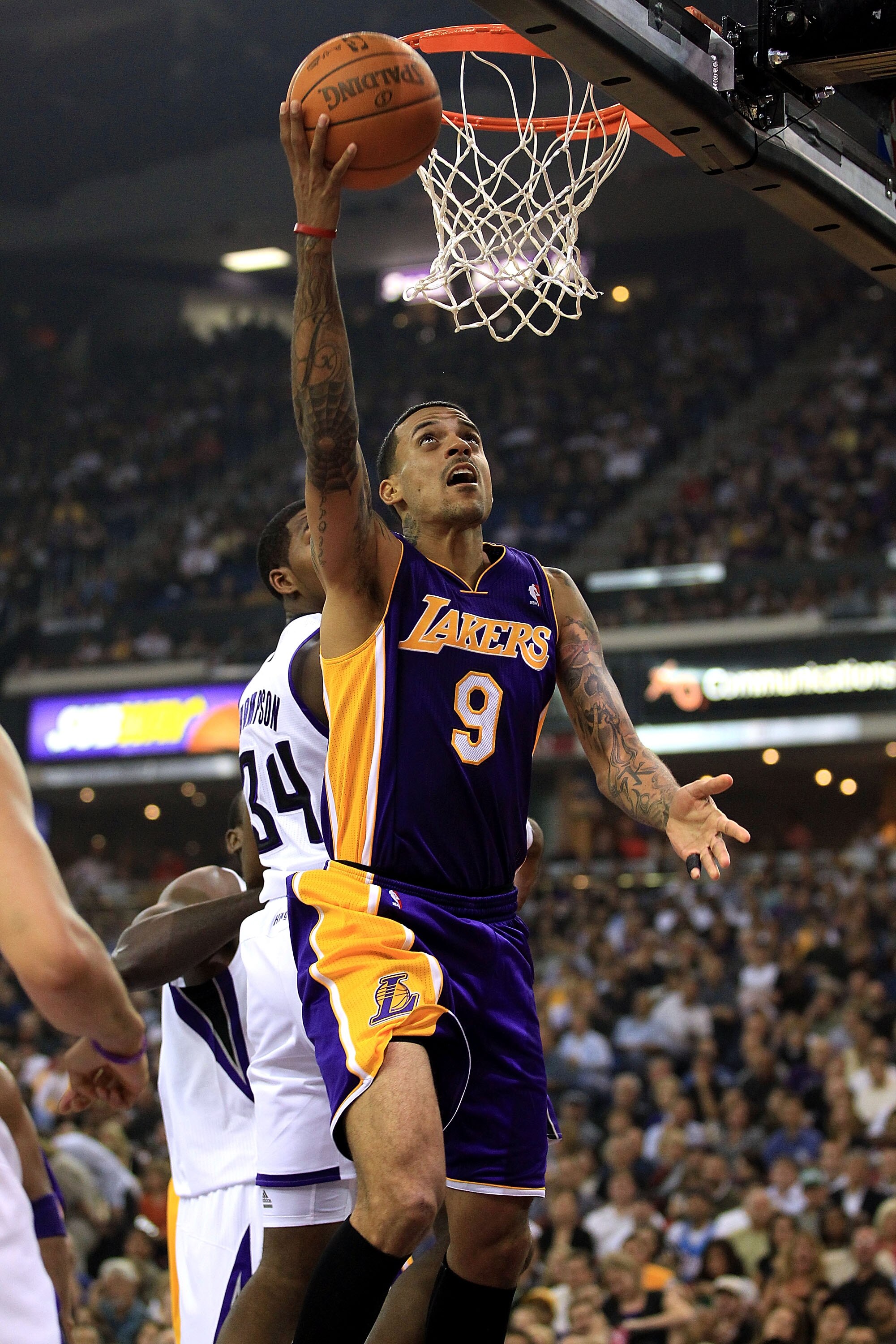 SACRAMENTO, CA - NOVEMBER 03:  Matt Barnes #9 of the Los Angeles Lakers goes up for a shot against the Sacramento Kings at ARCO Arena on November 3, 2010 in Sacramento, California.  NOTE TO USER: User expressly acknowledges and agrees that, by downloading