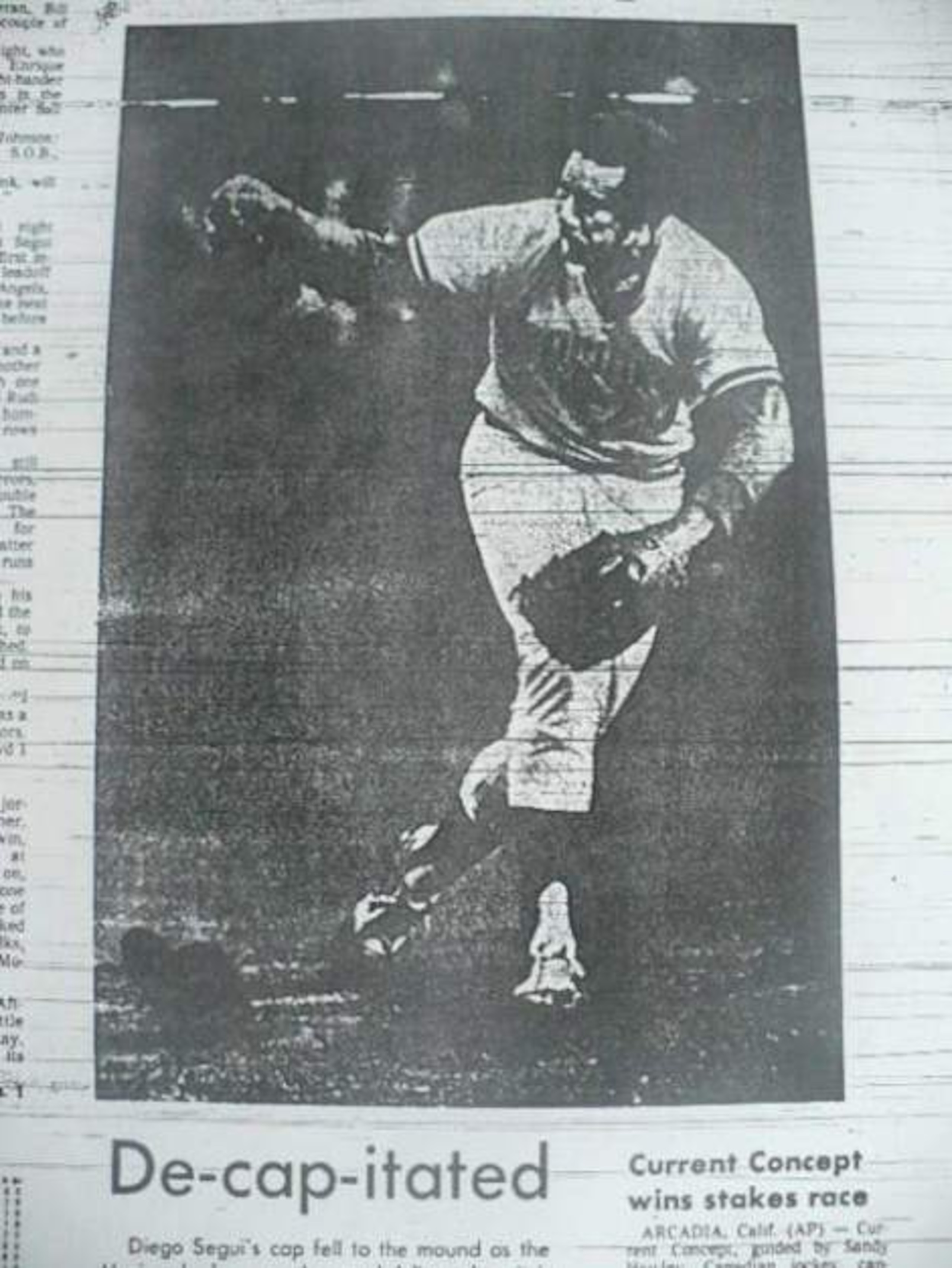 Diego Segui threw the first Mariners pitch ever.  Dave Niehaus was there.