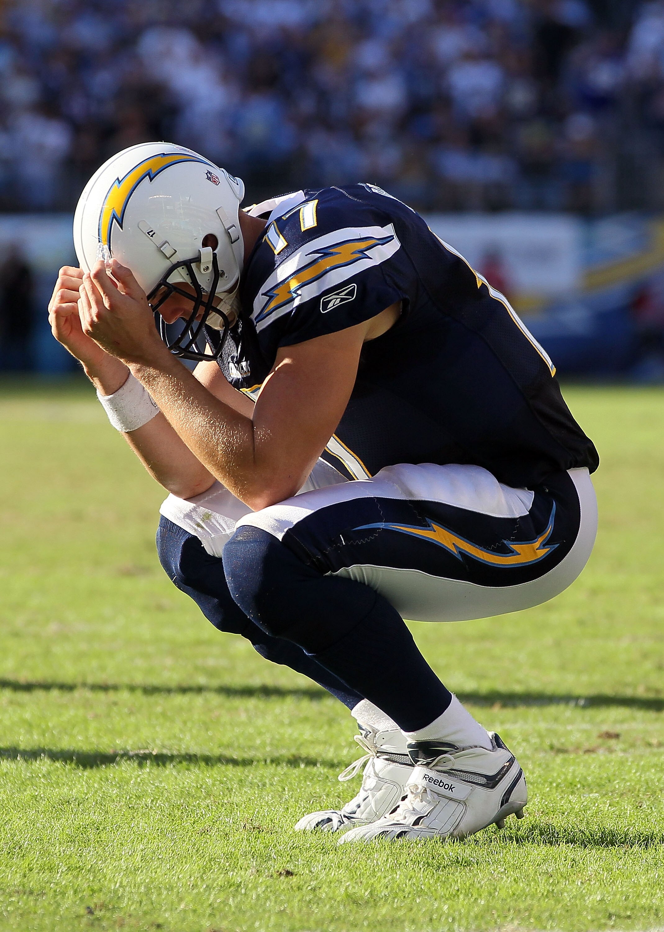 SAN DIEGO - OCTOBER 31:  Quarterback Philip Rivers #17 of the San Diego Chargers plays in the game against the Tennessee Titans at Qualcomm Stadium on October 31, 2010 in San Diego, California. The Chargers defeated the Titans 33-25.  (Photo by Jeff Gross