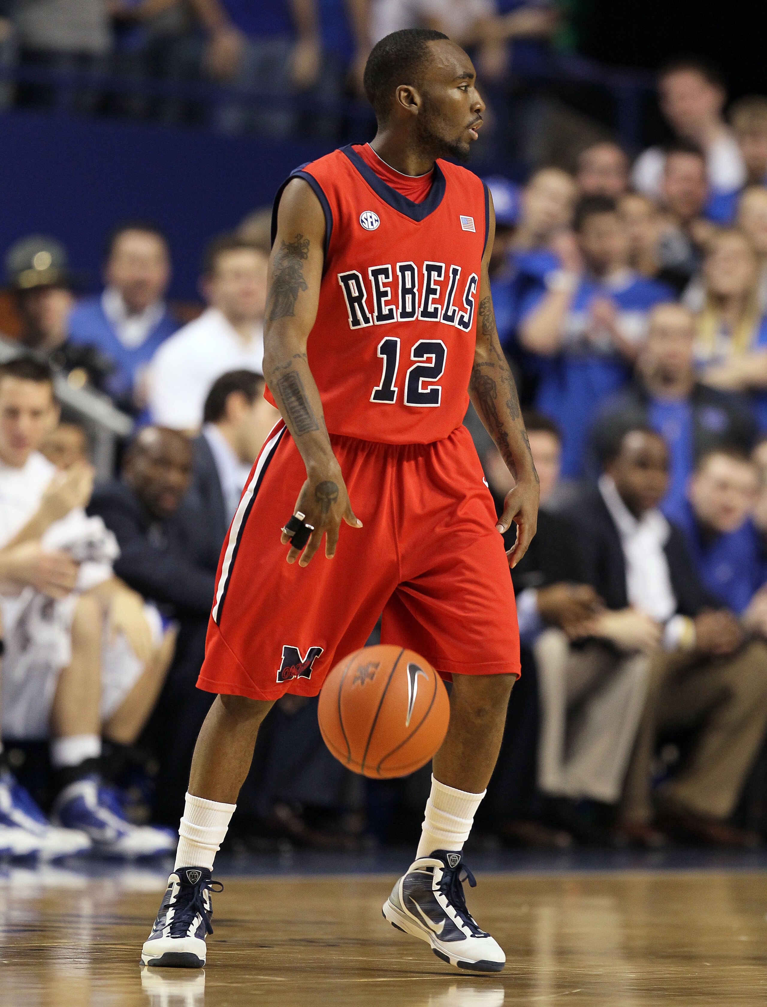 LEXINGTON, KY - FEBRUARY 02:  Chris Warren #12 of the Ole Miss Rebels dribbles during the SEC game against the Kentucky Wildcats on February 2, 2010 at Rupp Arena in Lexington, Kentucky.  (Photo by Andy Lyons/Getty Images)