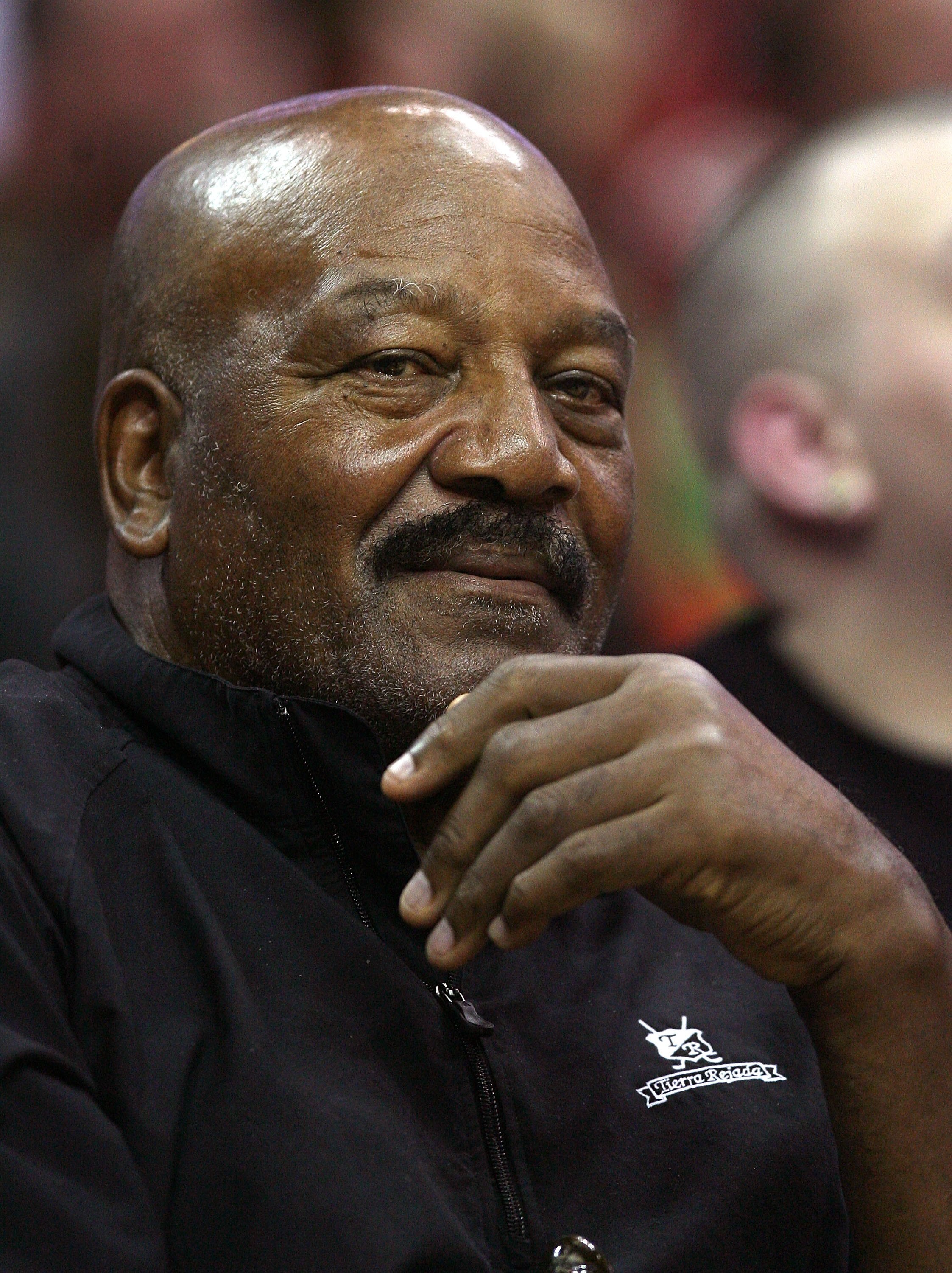 CLEVELAND - MAY 20:  Hall of fame football player Jim Brown attends Game One of the Eastern Conference Finals between the Cleveland Cavaliers and the Orlando Magic during the 2009 Playoffs at Quicken Loans Arena on May 20, 2009 in Cleveland, Ohio. NOTE TO