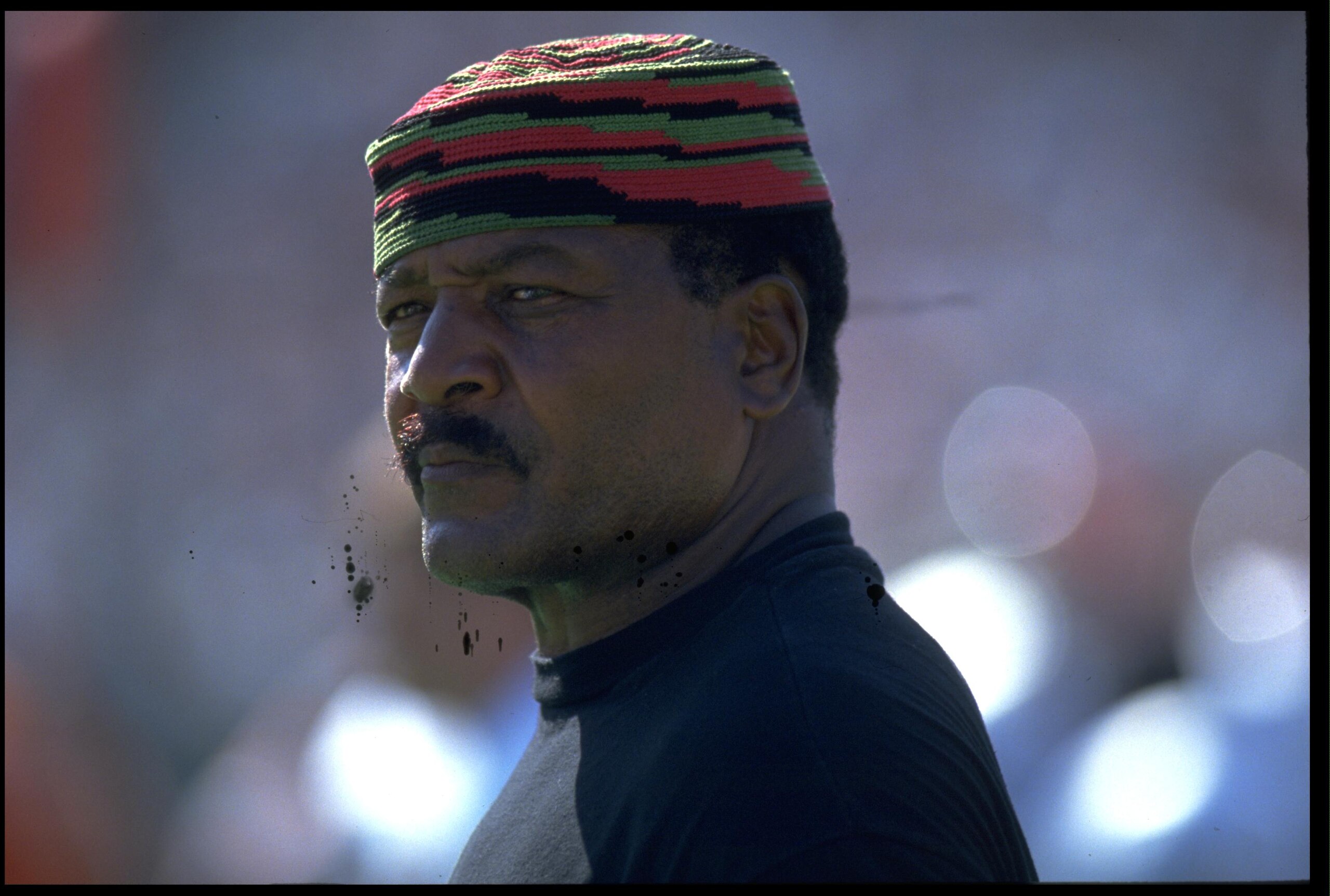 19 SEP 1993:  A CANDID PORTRAIT OF FORMER CLEVELAND BROWNS RECORD SETTING RUNNING BACK JIM BROWN DURING THE BROWNS 19-16 WIN OVER THE LOS ANGELES RAIDERS.  MANDATORY CREDIT:  MARKUS BOESCH/ALLSPORT
