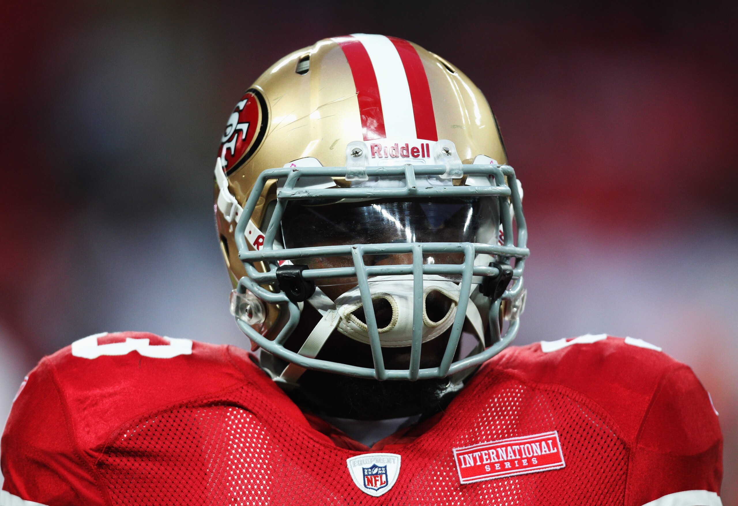 LONDON, ENGLAND - OCTOBER 31:  NaVorro Bowman #53 of San Francisco 49ers looks on prior to the NFL International Series match between Denver Broncos and San Francisco 49ers at Wembley Stadium on October 31, 2010 in London, England. This is the fourth occa