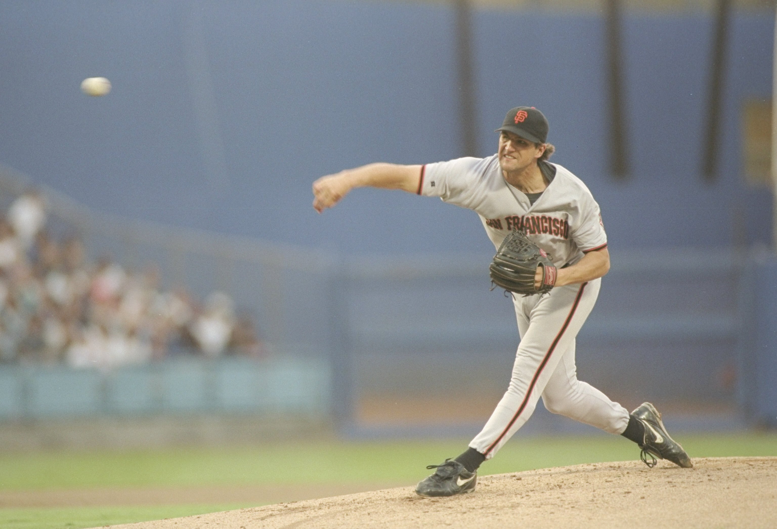 5 Jun 1997:  Pitcher William Van Landingham of the San Francisco Giants throws the ball during a game against the Los Angeles Dodgers at Dodger Stadium in Los Angeles, California. Mandatory Credit: Harry How  /Allsport