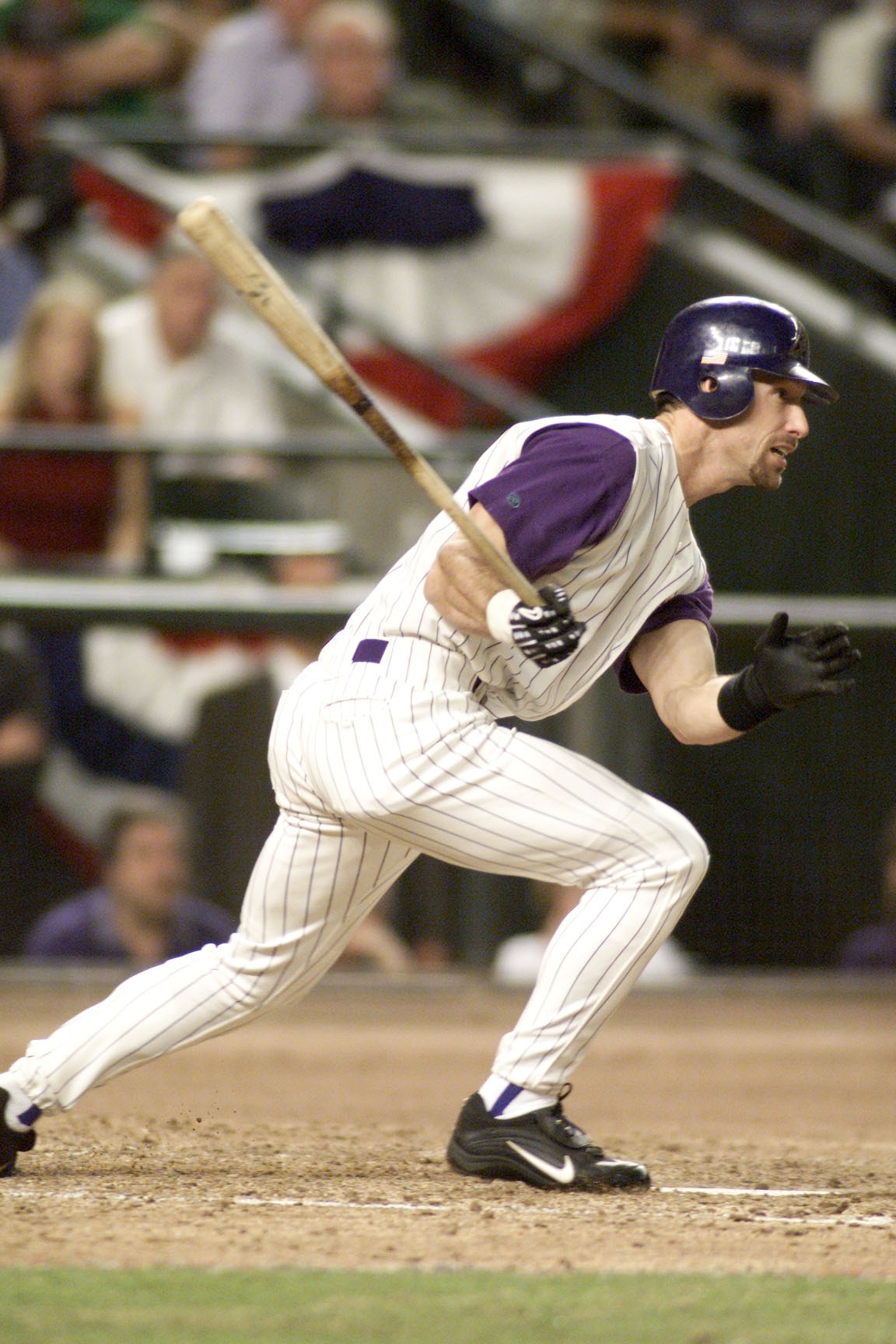 4 Nov 2001:  Luis Gonzalez #20 swings ata pitch during game 7 of the  World Series against the New York Yankees at Bank One Ballpark in Phoenix, Arizona. The Diamondbacks defeated the Yankees 3-2. DIGITAL IMAGE Mandatory Credit: Jed Jacobsohn/ALLSPORT